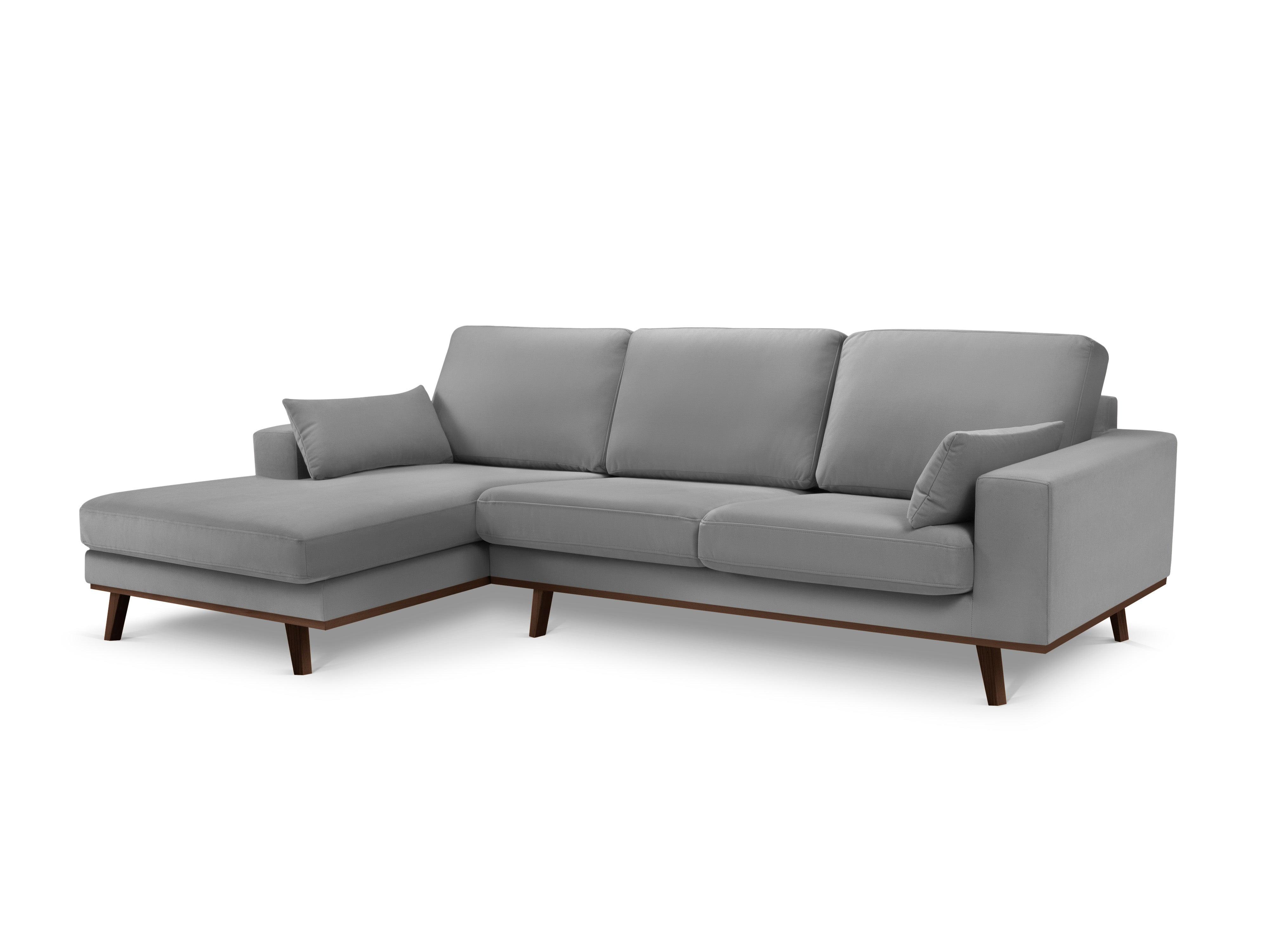 Narożnik aksamitny lewostronny HEBE szary Mazzini Sofas Eye on Design