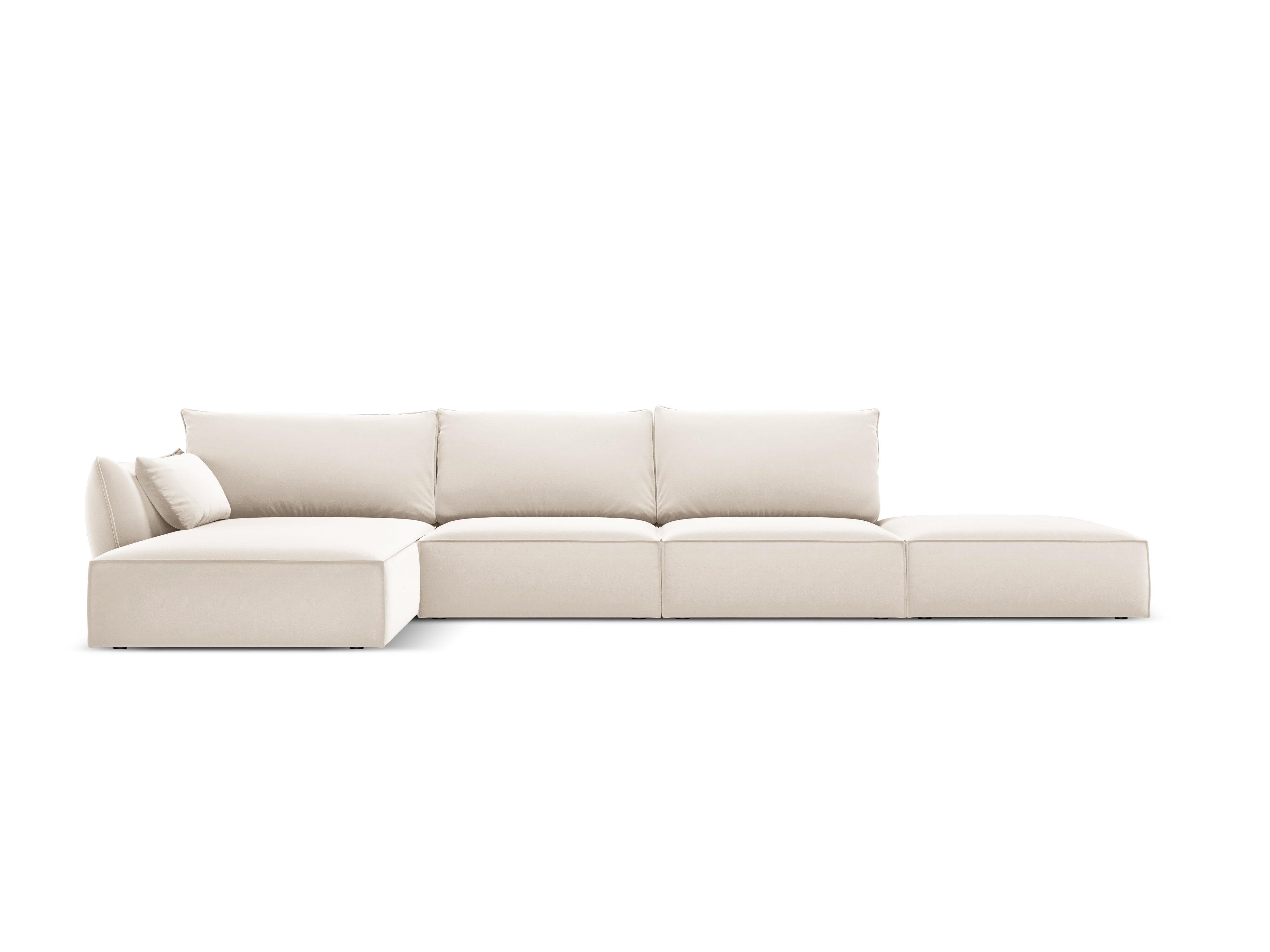 Narożnik aksamitny lewostronny otwarty VANDA beżowy Mazzini Sofas Eye on Design
