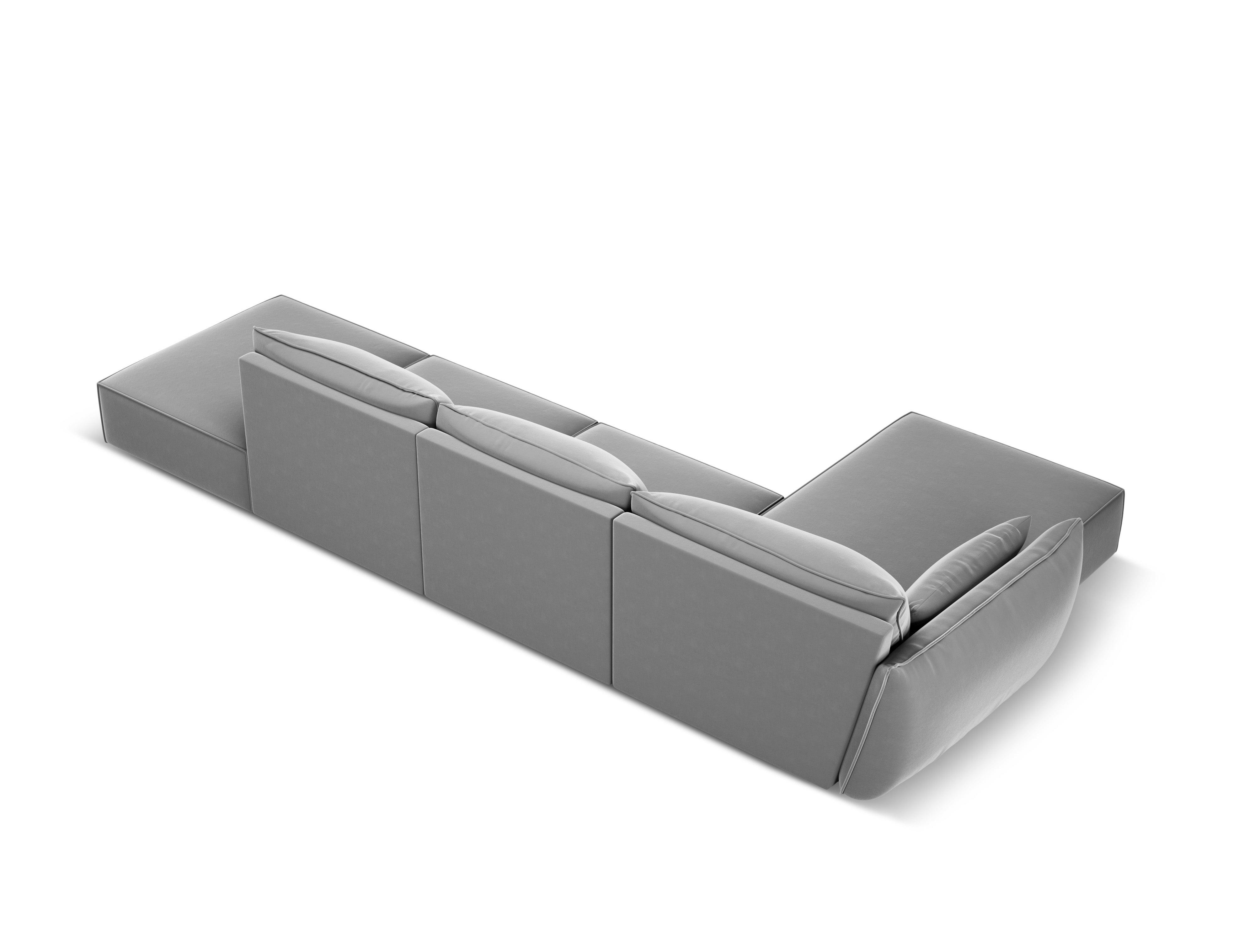 Narożnik aksamitny lewostronny otwarty VANDA szary Mazzini Sofas Eye on Design