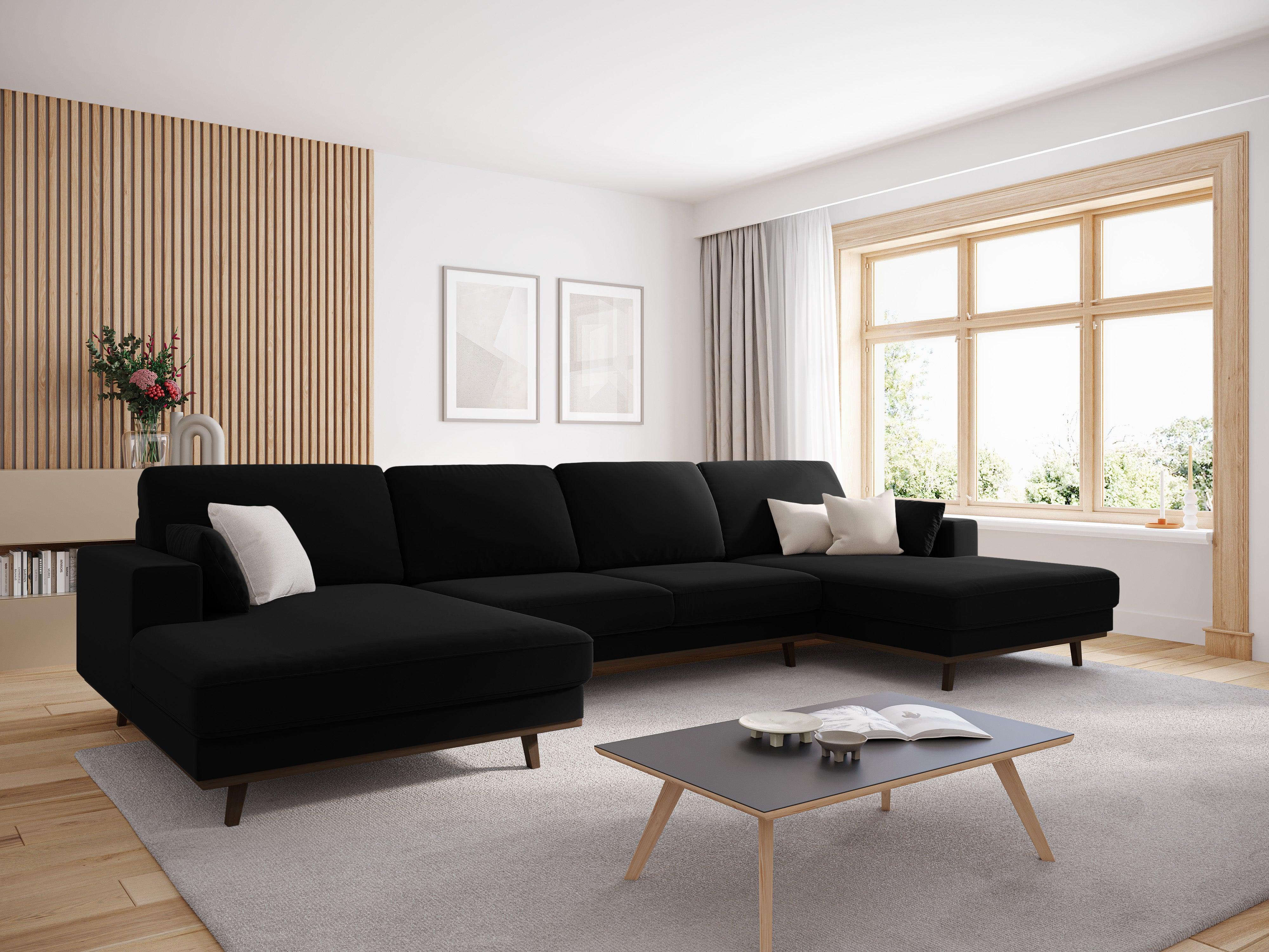 Narożnik aksamitny panoramiczny HEBE czarny Mazzini Sofas Eye on Design