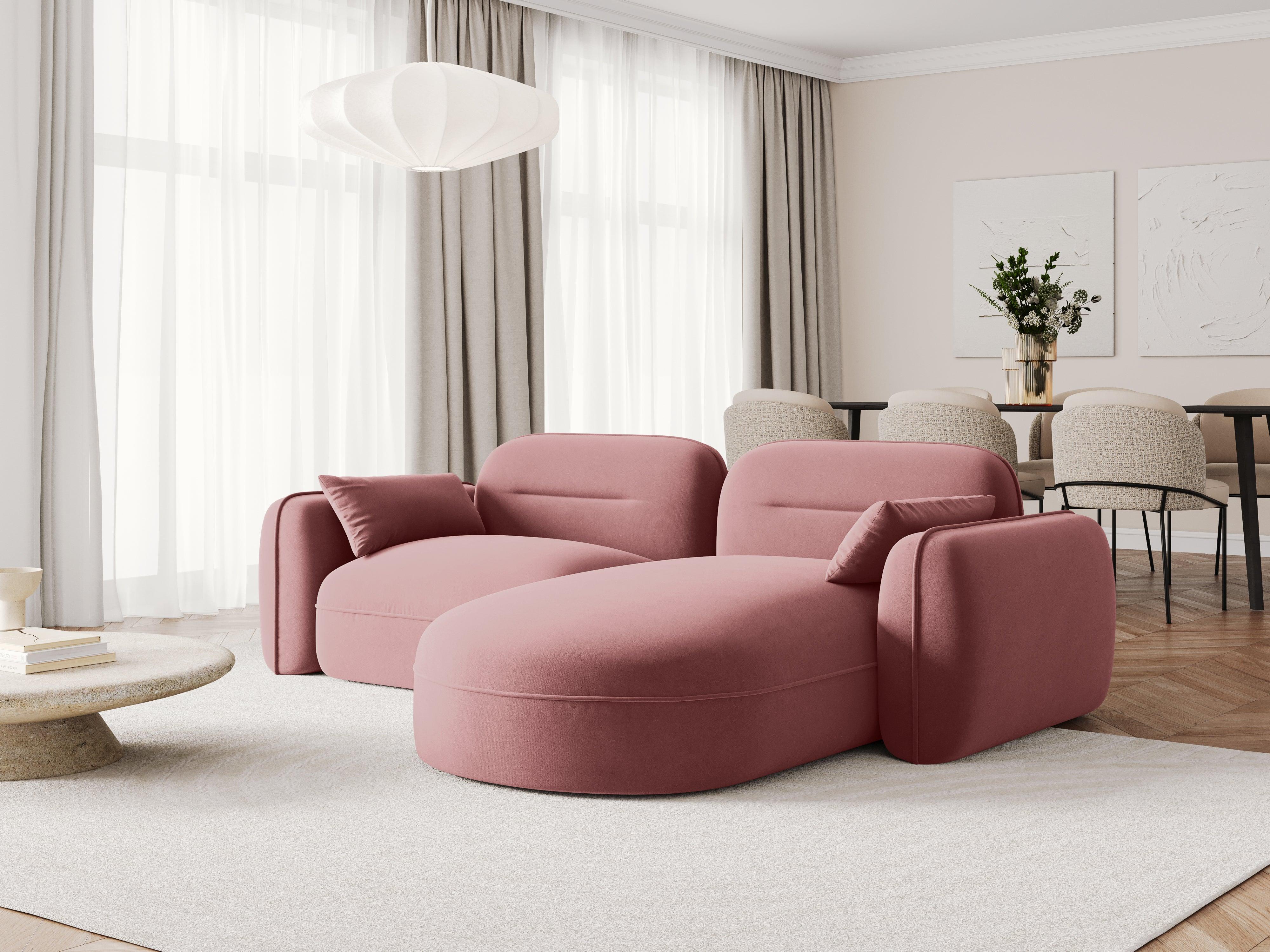 Narożnik modułowy aksamitny prawostronny 3-osobowy SYDNEY łososiowy Cosmopolitan Design Eye on Design