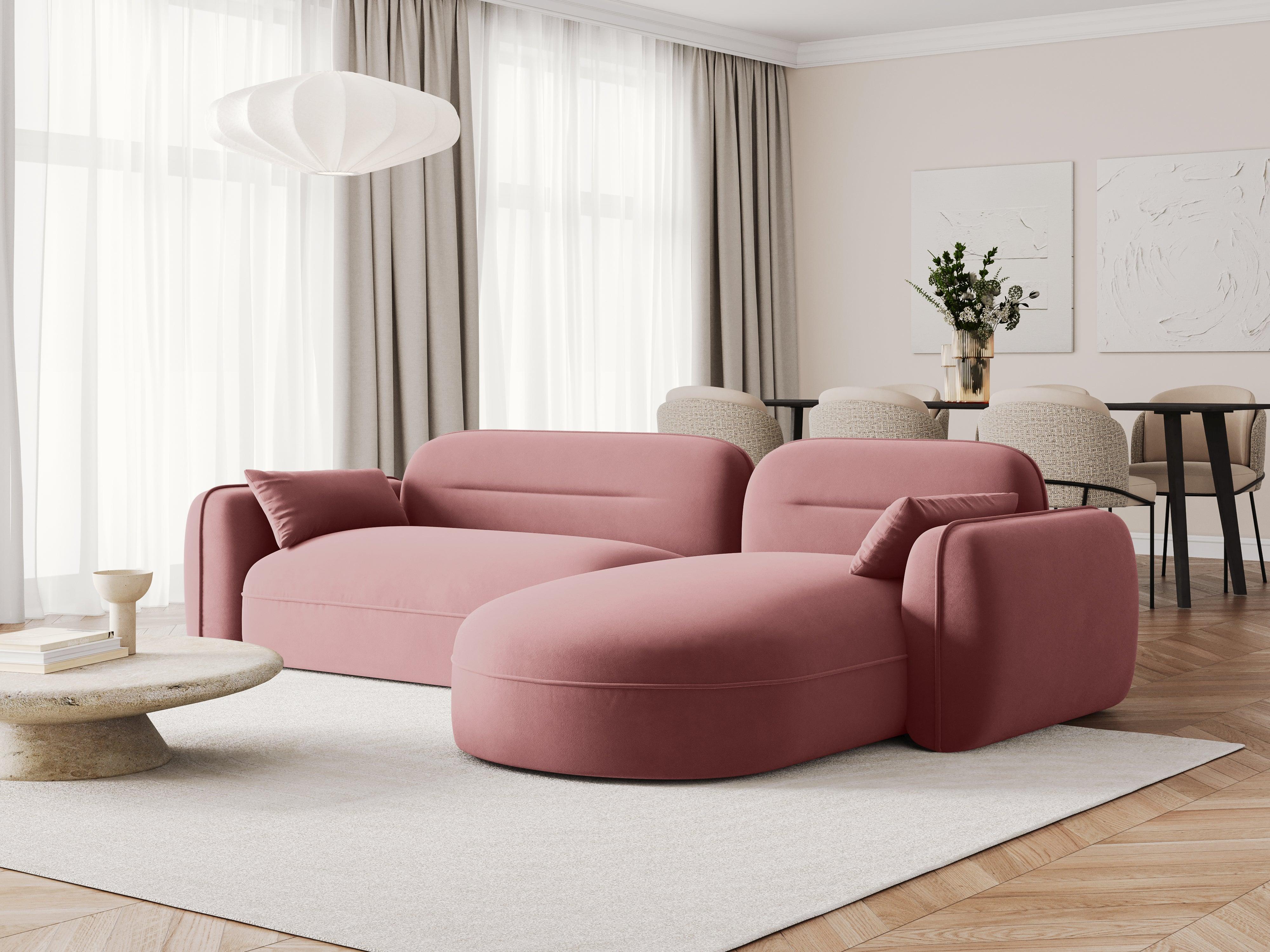 Narożnik modułowy aksamitny prawostronny 3,5-osobowy SYDNEY łososiowa Cosmopolitan Design Eye on Design