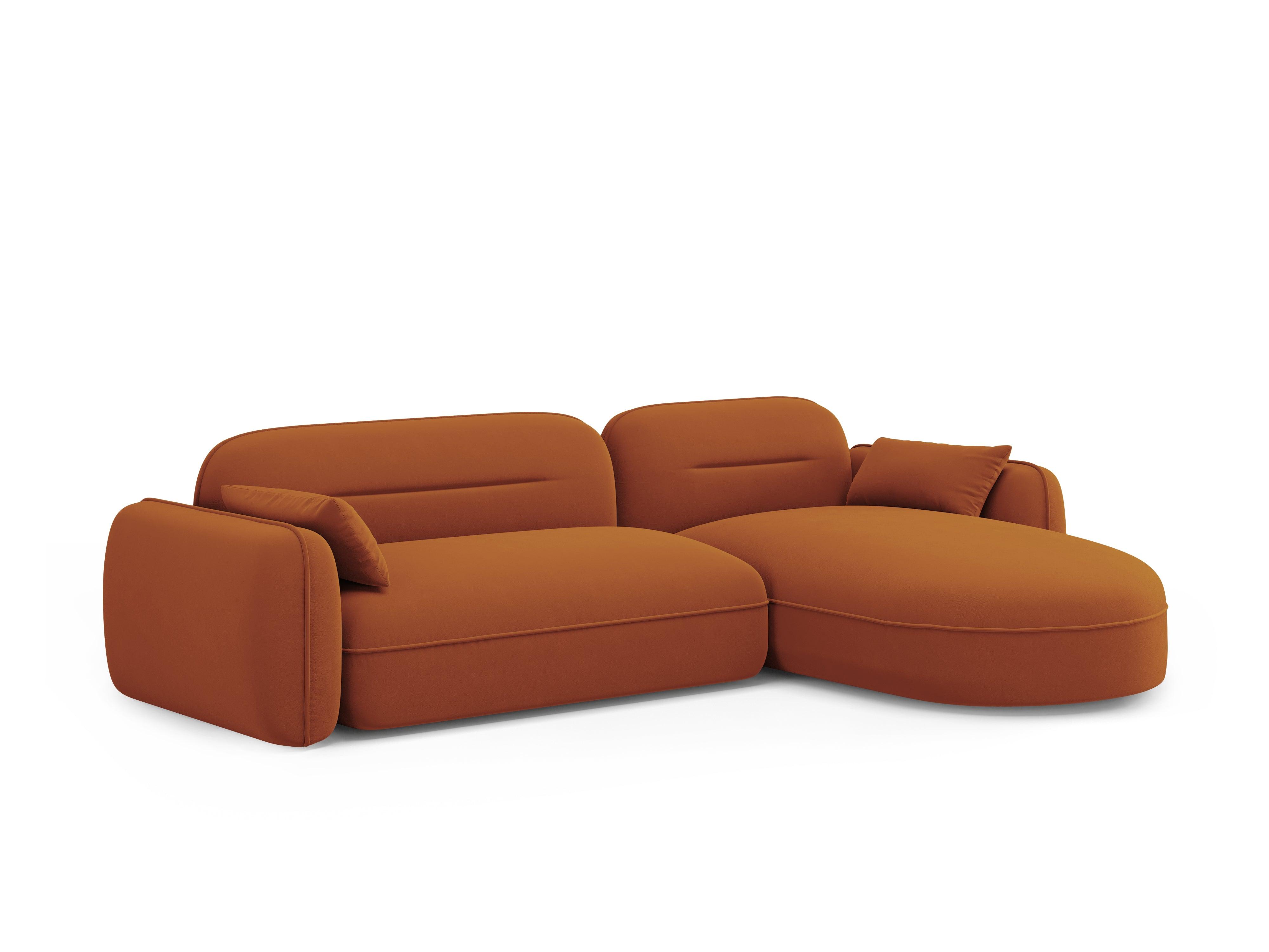 Narożnik modułowy aksamitny prawostronny 3,5-osobowy SYDNEY terracotta Cosmopolitan Design Eye on Design