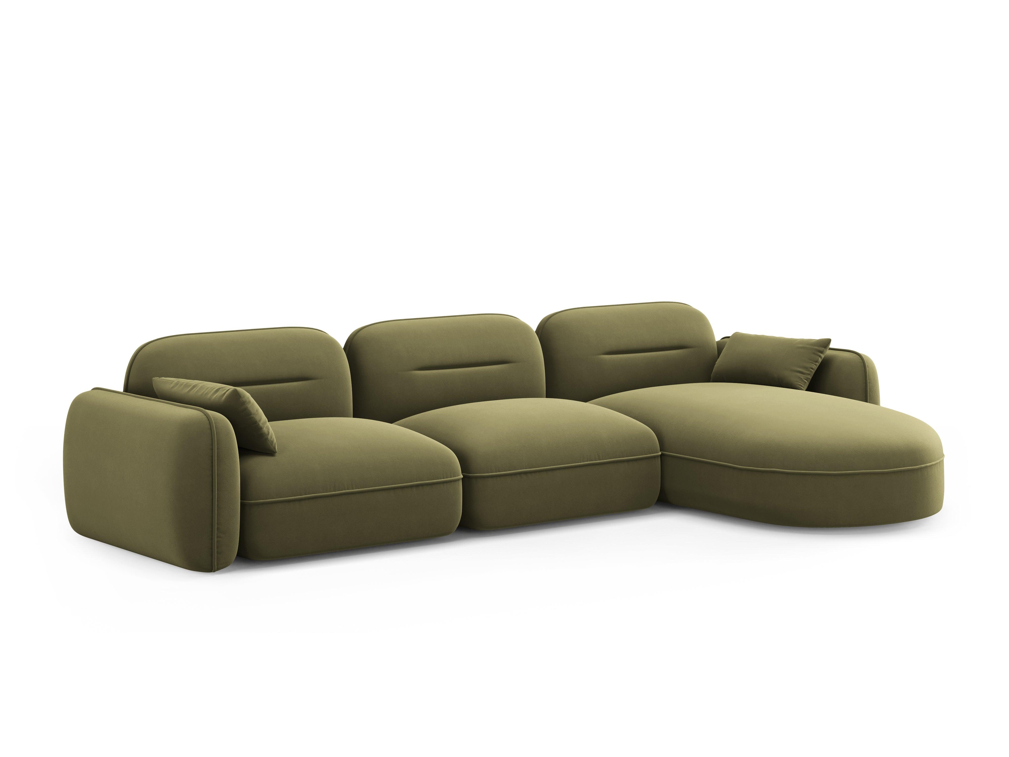 Narożnik modułowy aksamitny prawostronny 4-osobowy SYDNEY jasnozielony Cosmopolitan Design Eye on Design