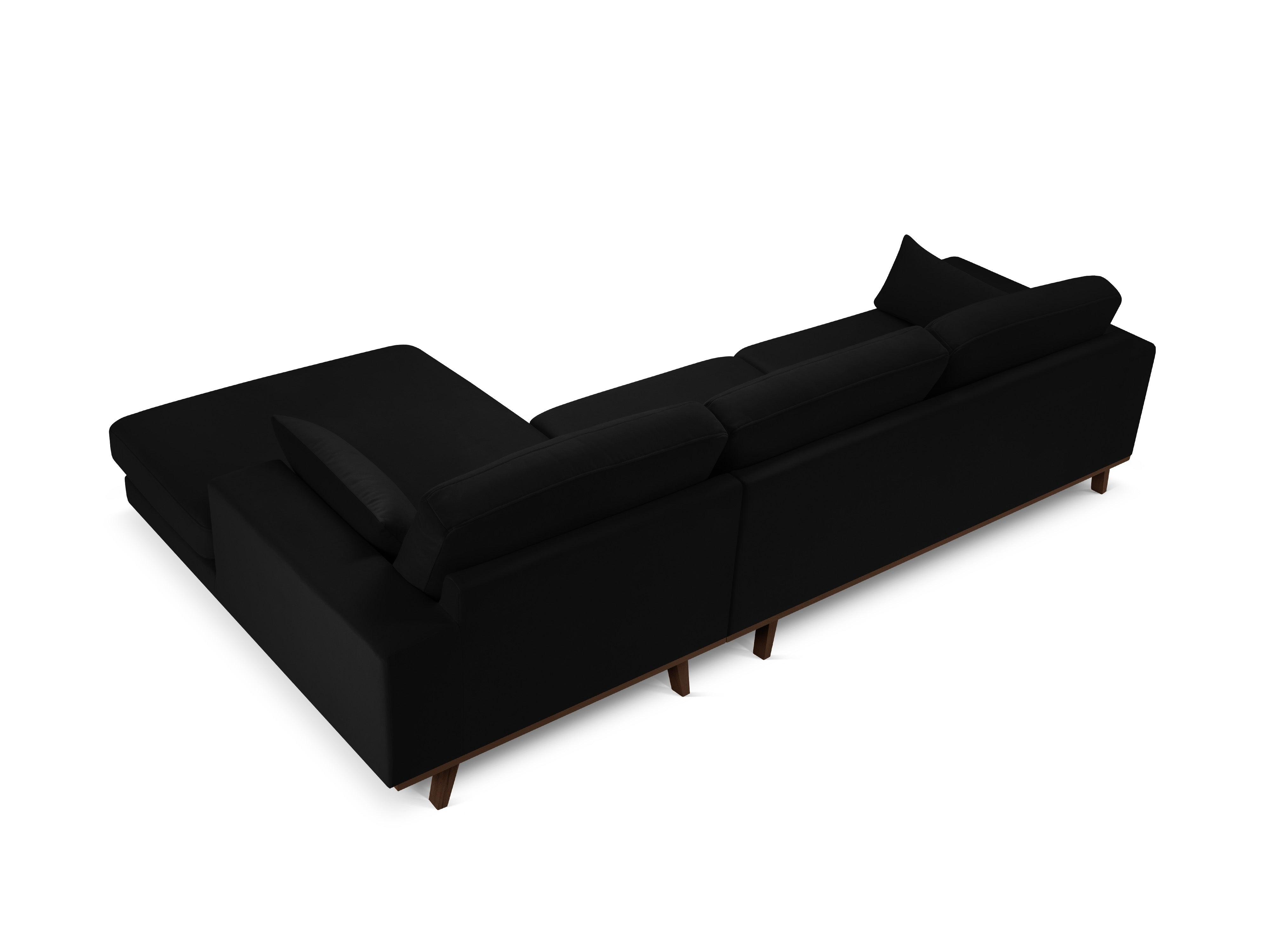 Narożnik aksamitny prawostronny HEBE czarny Mazzini Sofas Eye on Design