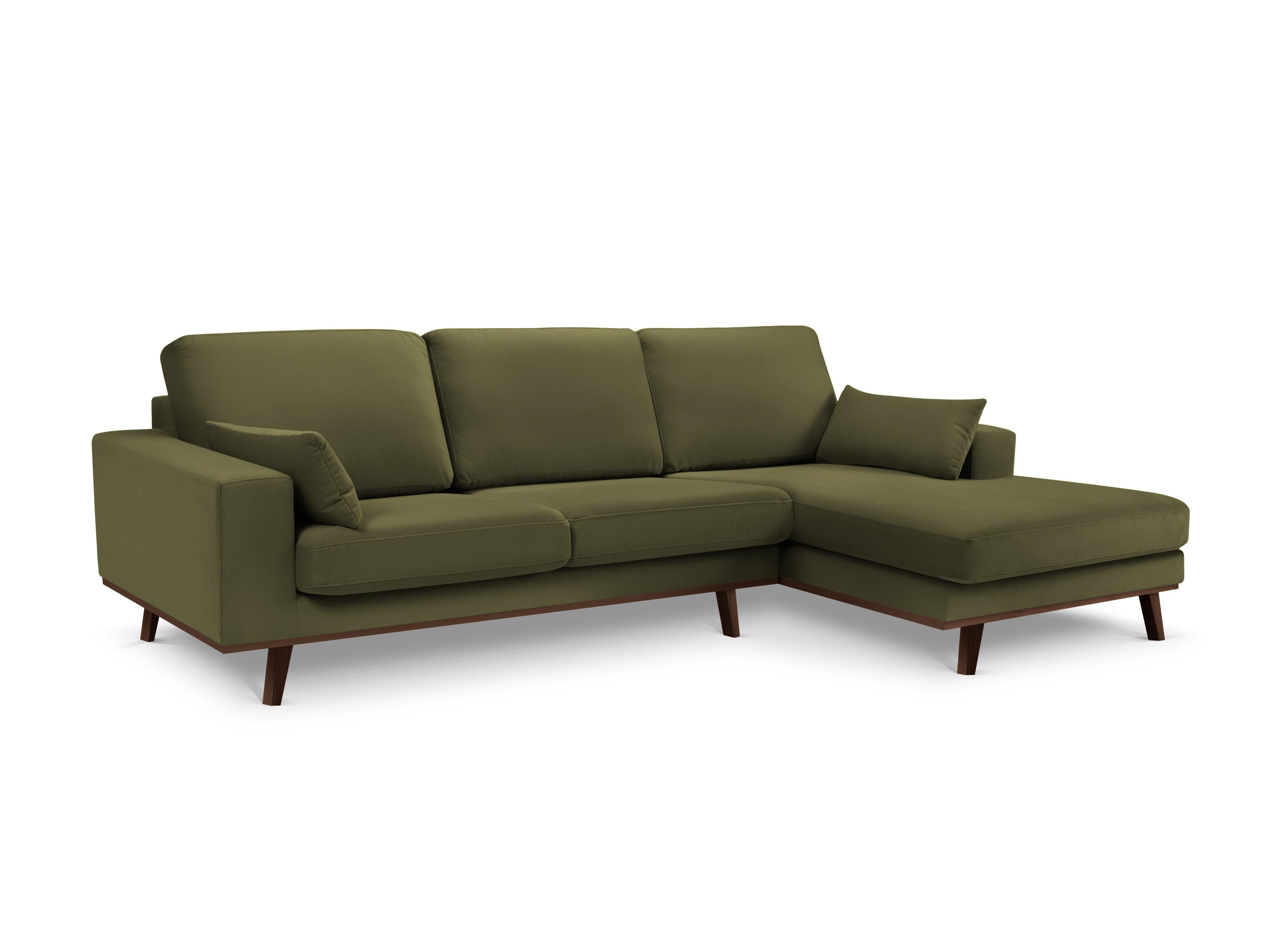 Narożnik aksamitny prawostronny HEBE zielony Mazzini Sofas Eye on Design