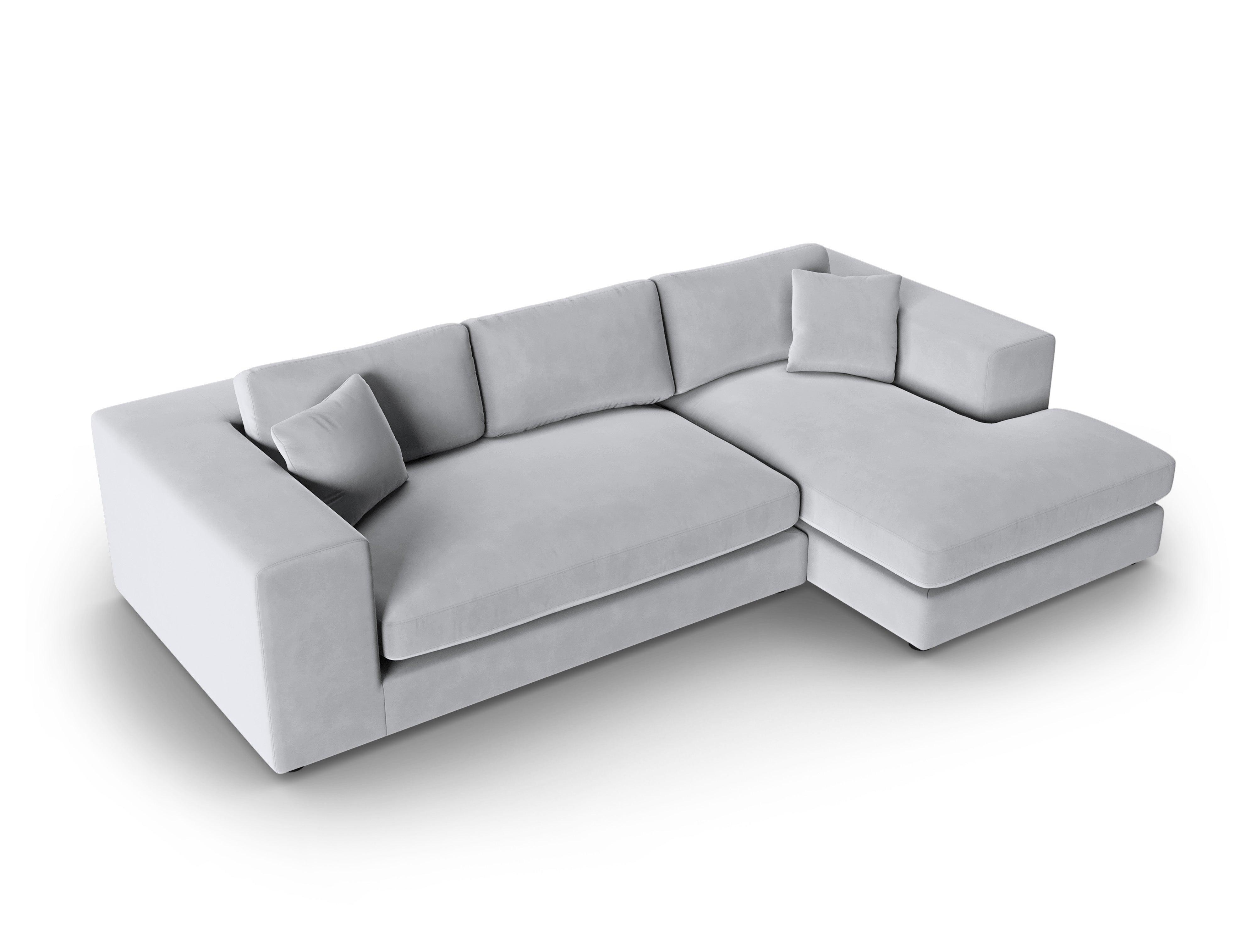 Narożnik aksamitny prawostronny TENDANCE jasnoszary CXL by Christian Lacroix Eye on Design