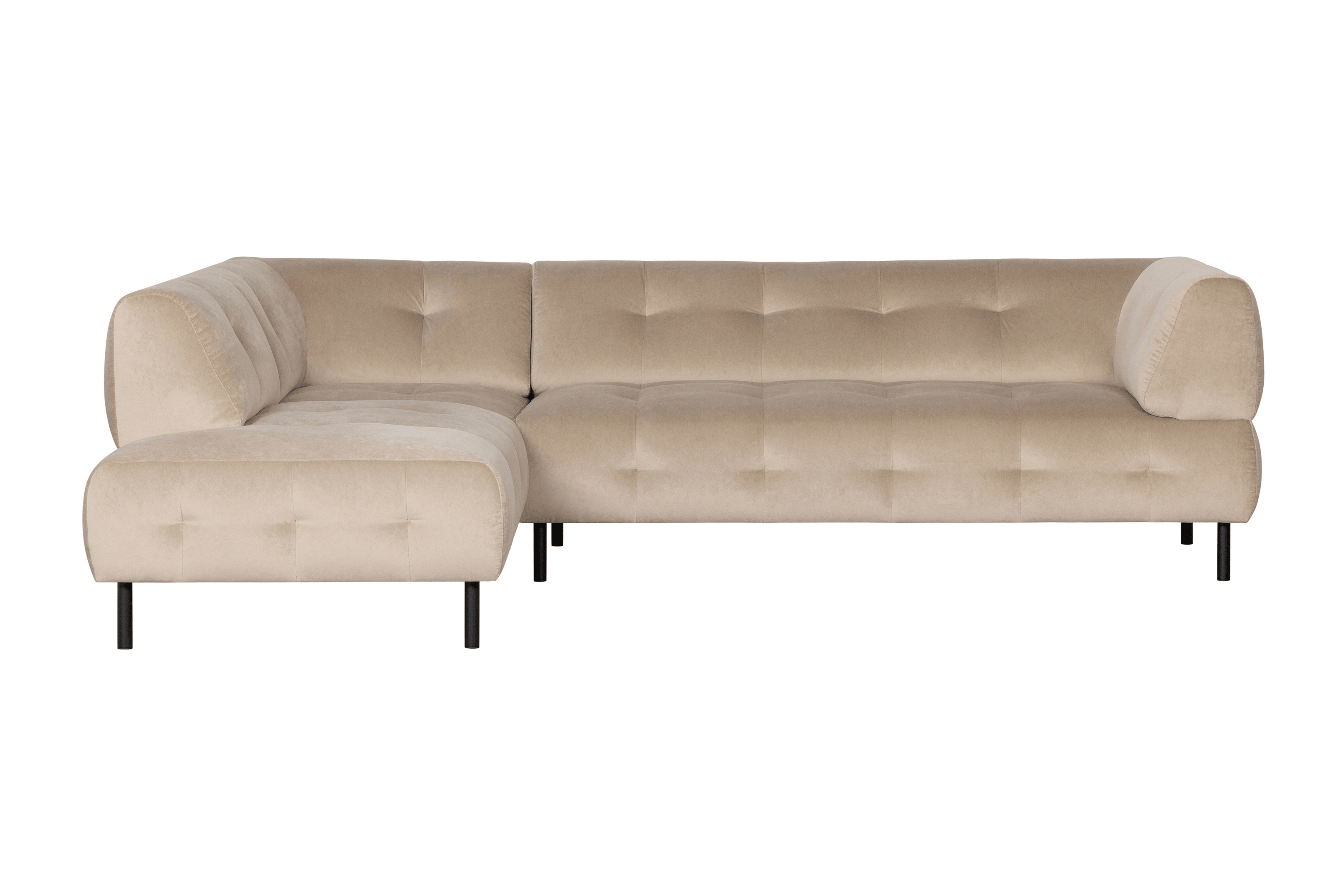 Narożnik lewostronny aksamitny LLOYD piaskowy Woood Exclusive Eye on Design