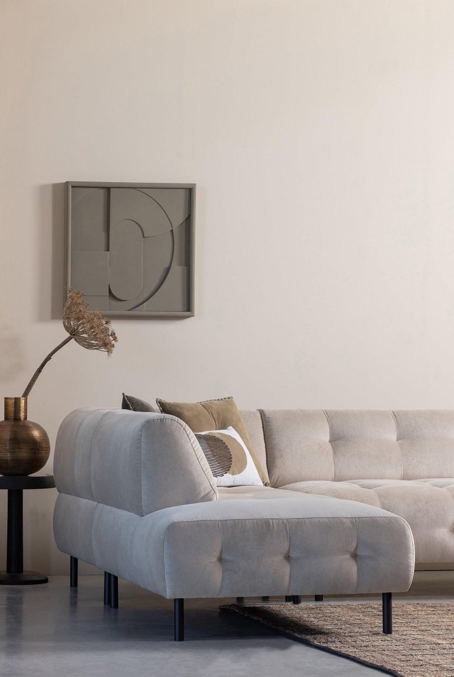 Narożnik lewostronny aksamitny LLOYD piaskowy Woood Exclusive Eye on Design