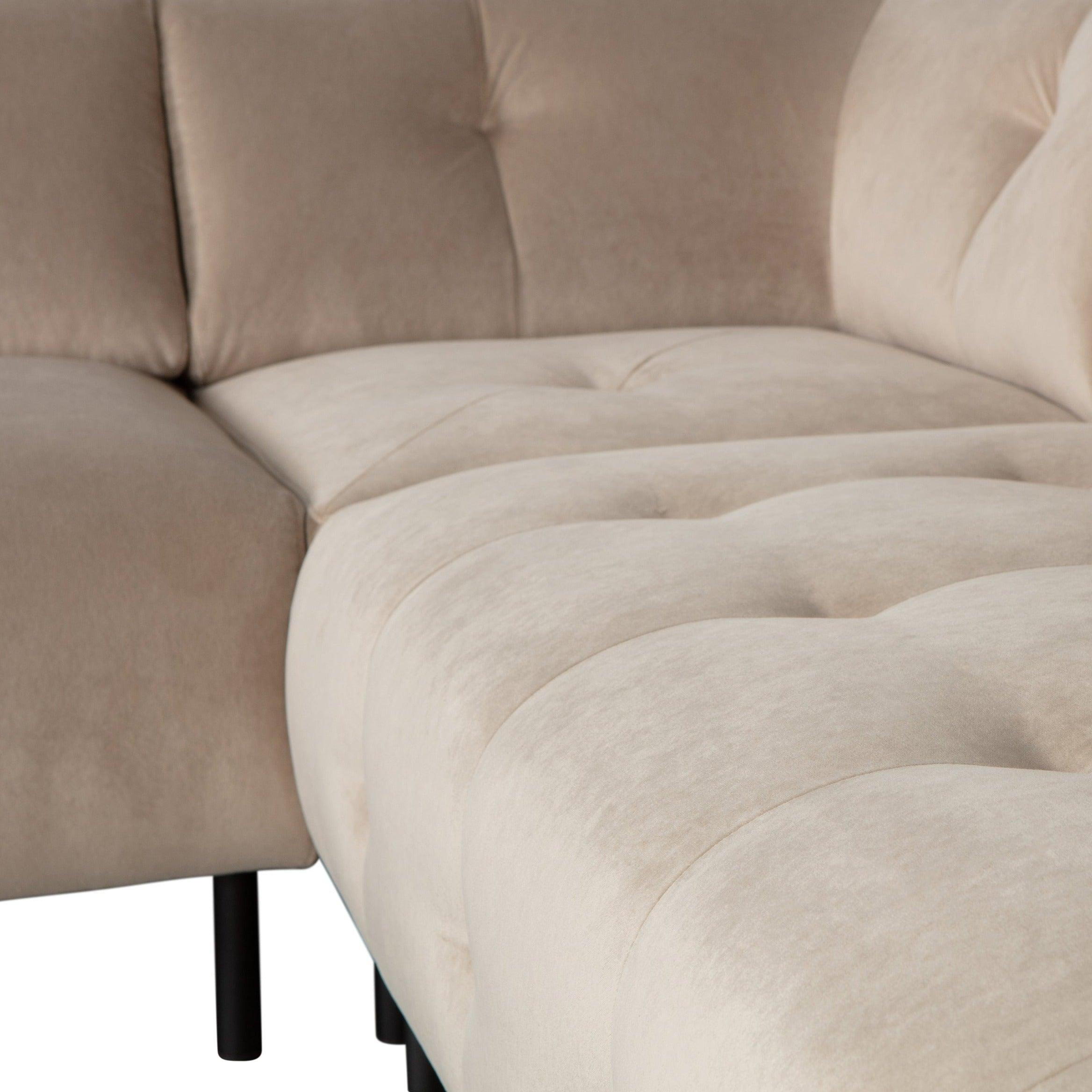 Narożnik lewostronny aksamitny LLOYD piaskowy Woood Exclusive Eye on Design