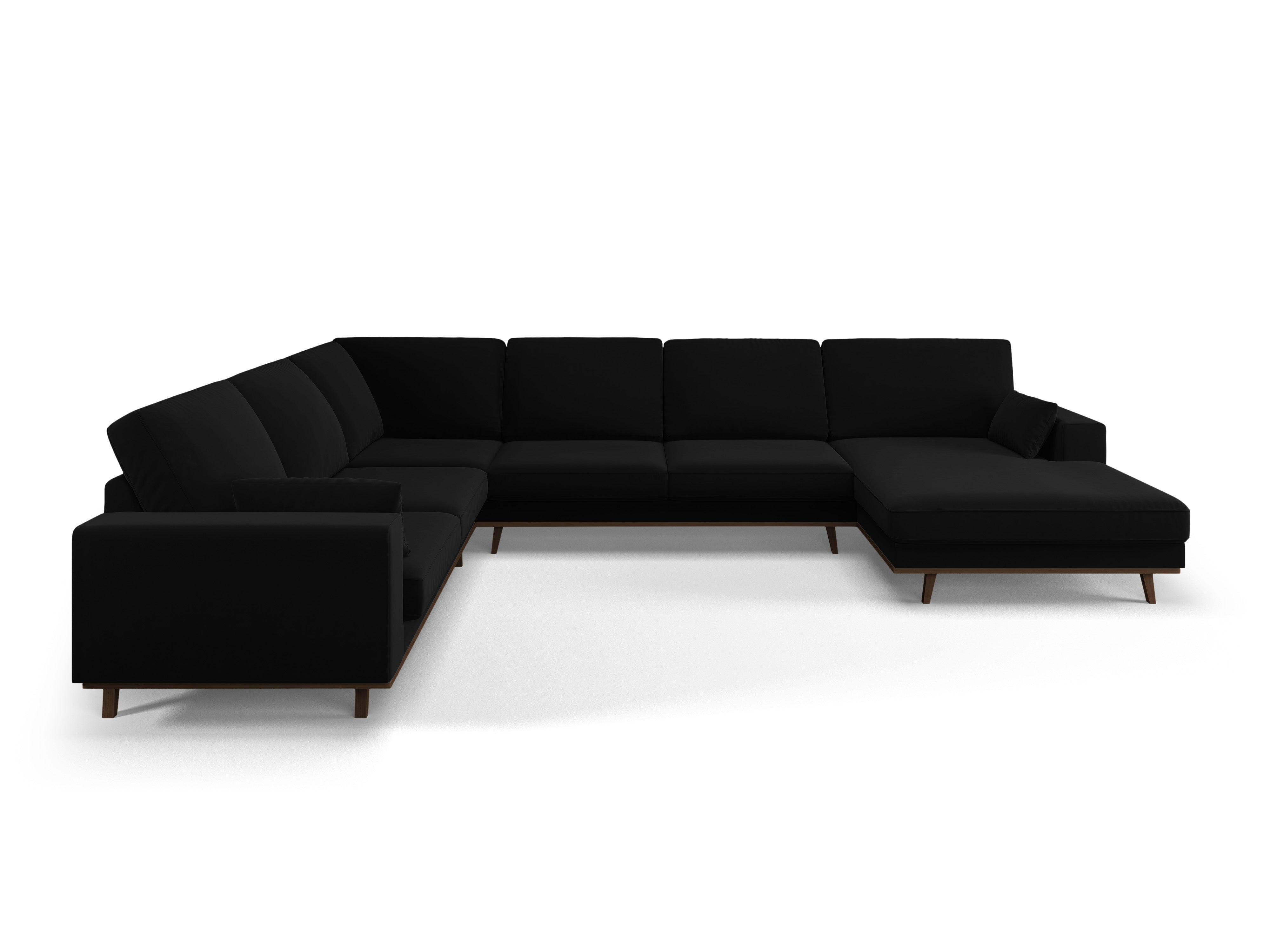 Narożnik lewostronny aksamitny panoramiczny HEBE czarny Mazzini Sofas Eye on Design
