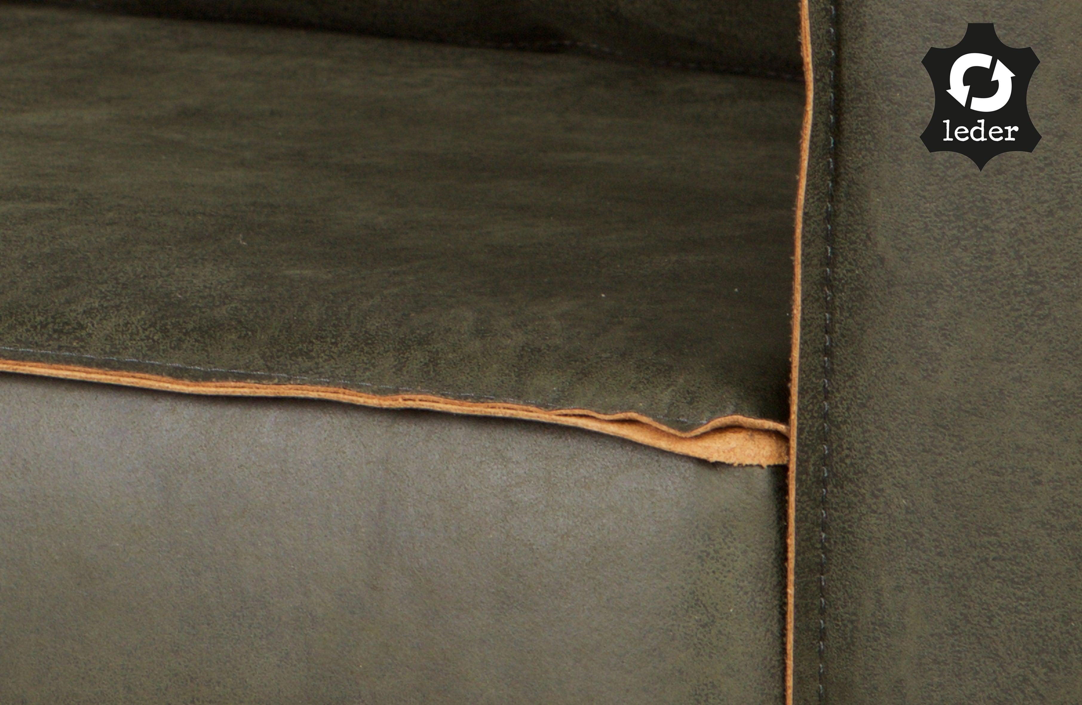 Narożnik lewostronny skórzany RODEO wojskowa zieleń Be Pure Eye on Design