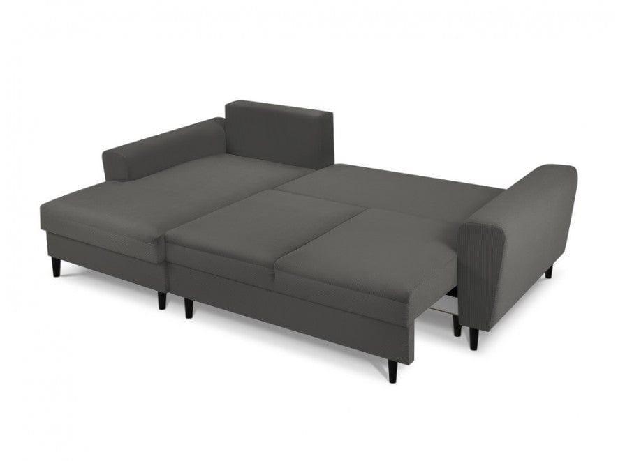 Narożnik lewostronny sztruksowy z funkcją spania KYOTO szary Cosmopolitan Design Eye on Design