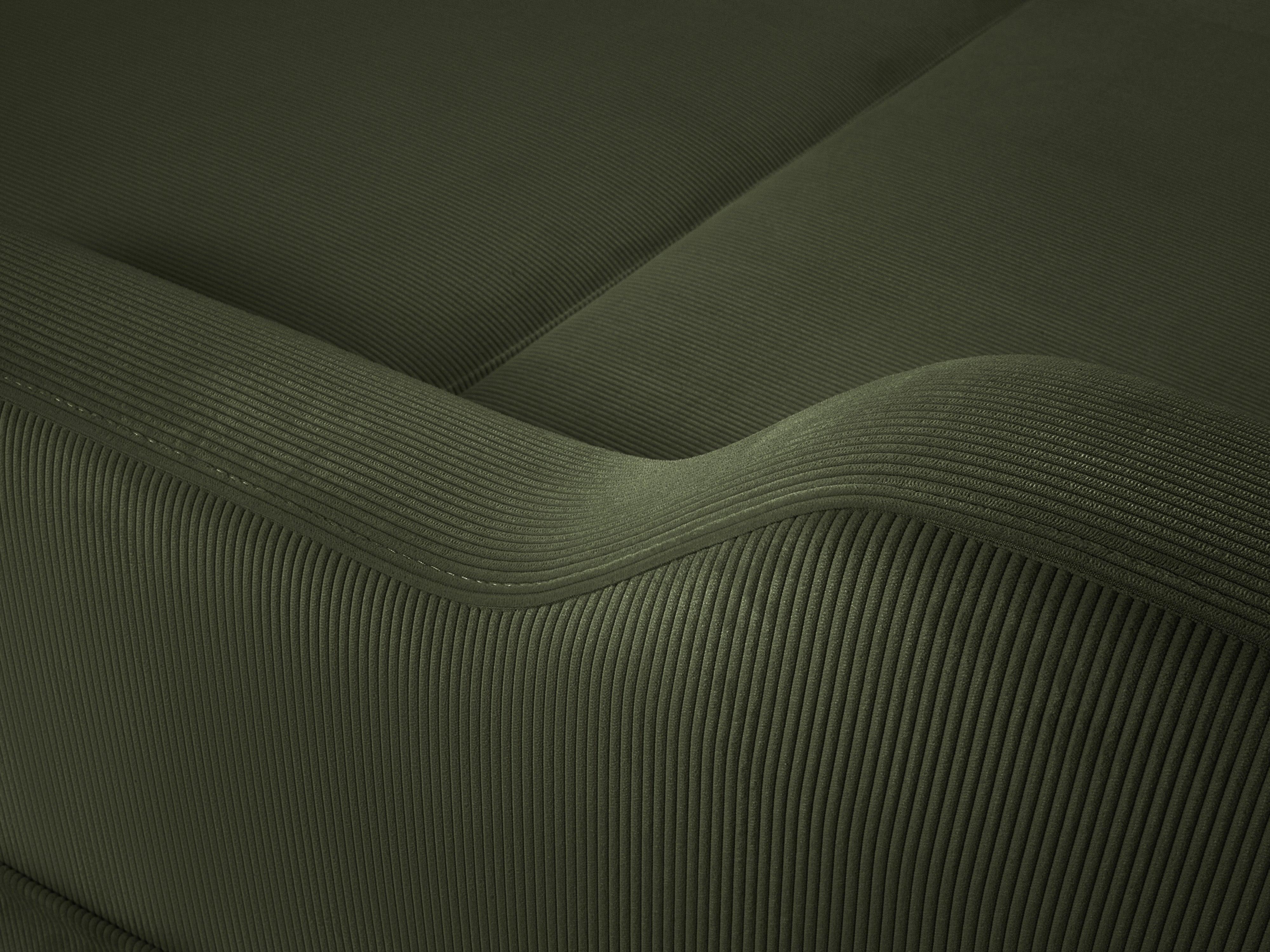 Narożnik lewostronny sztruksowy z funkcją spania ROSE butelkowa zieleń Mazzini Sofas Eye on Design