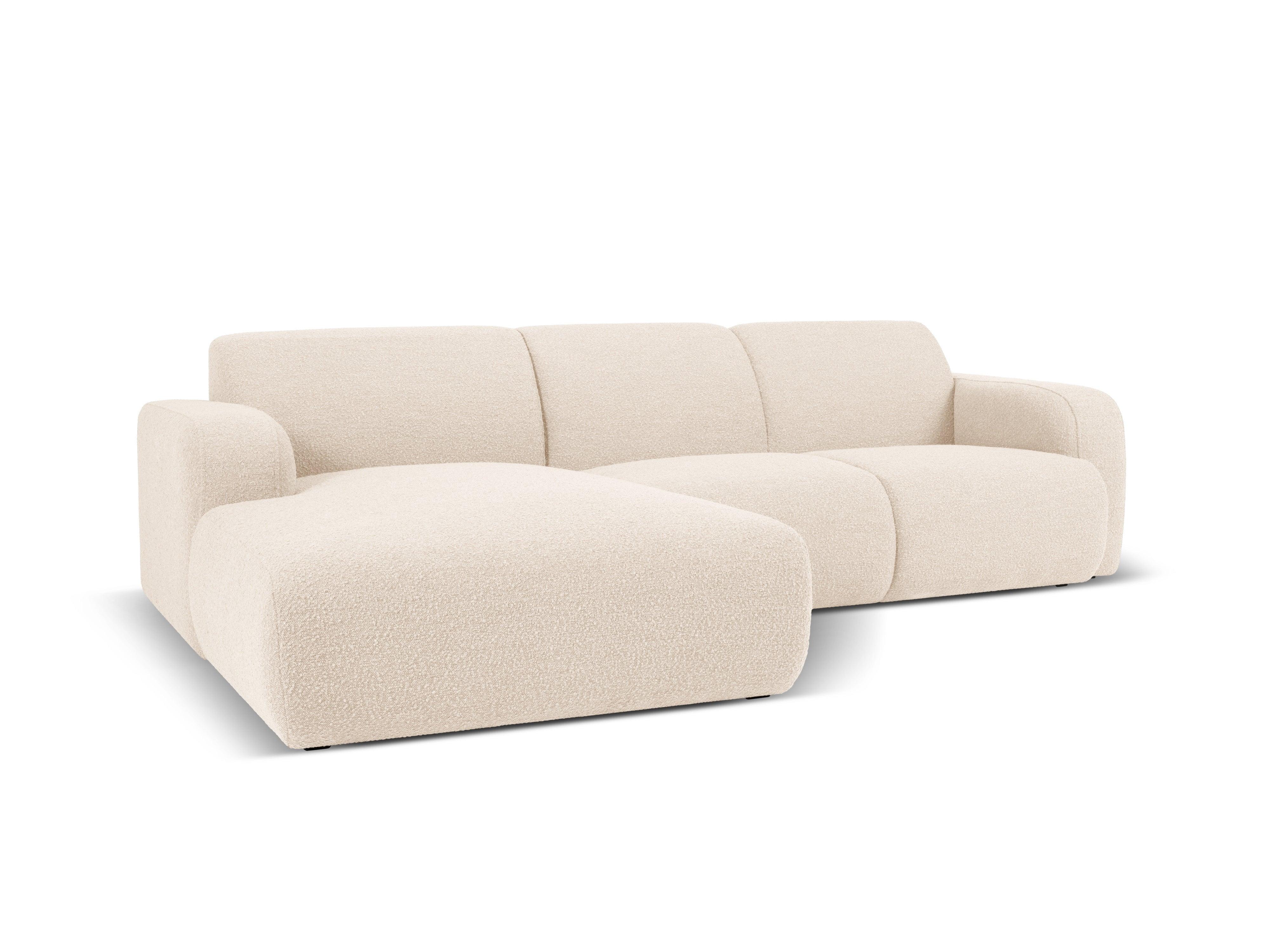 Narożnik lewostronny w tkaninie boucle 4-osobowy LOLA beżowy Windsor & Co Eye on Design