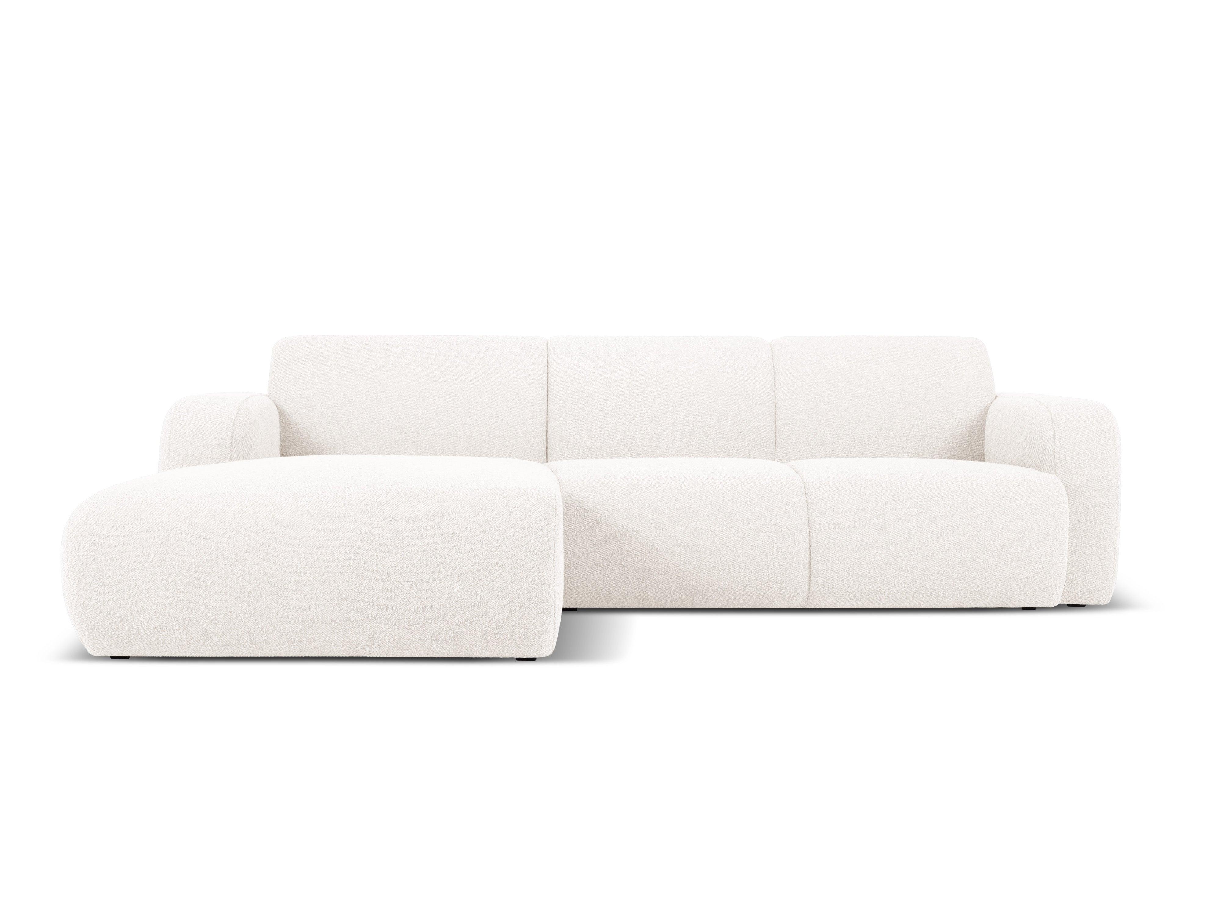 Narożnik lewostronny w tkaninie boucle 4-osobowy LOLA biały Windsor & Co Eye on Design