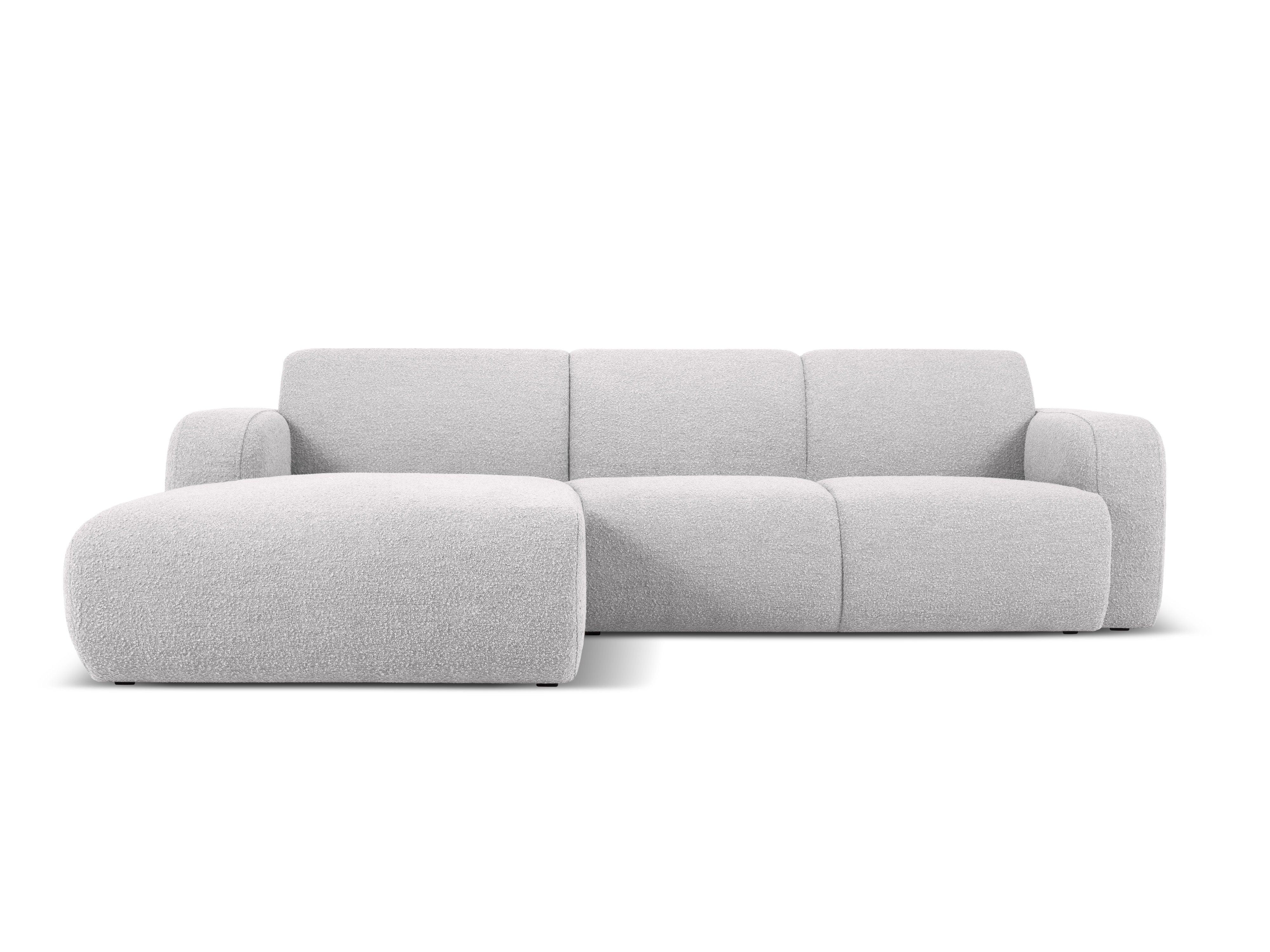 Narożnik lewostronny w tkaninie boucle 4-osobowy LOLA jasnoszary Windsor & Co Eye on Design