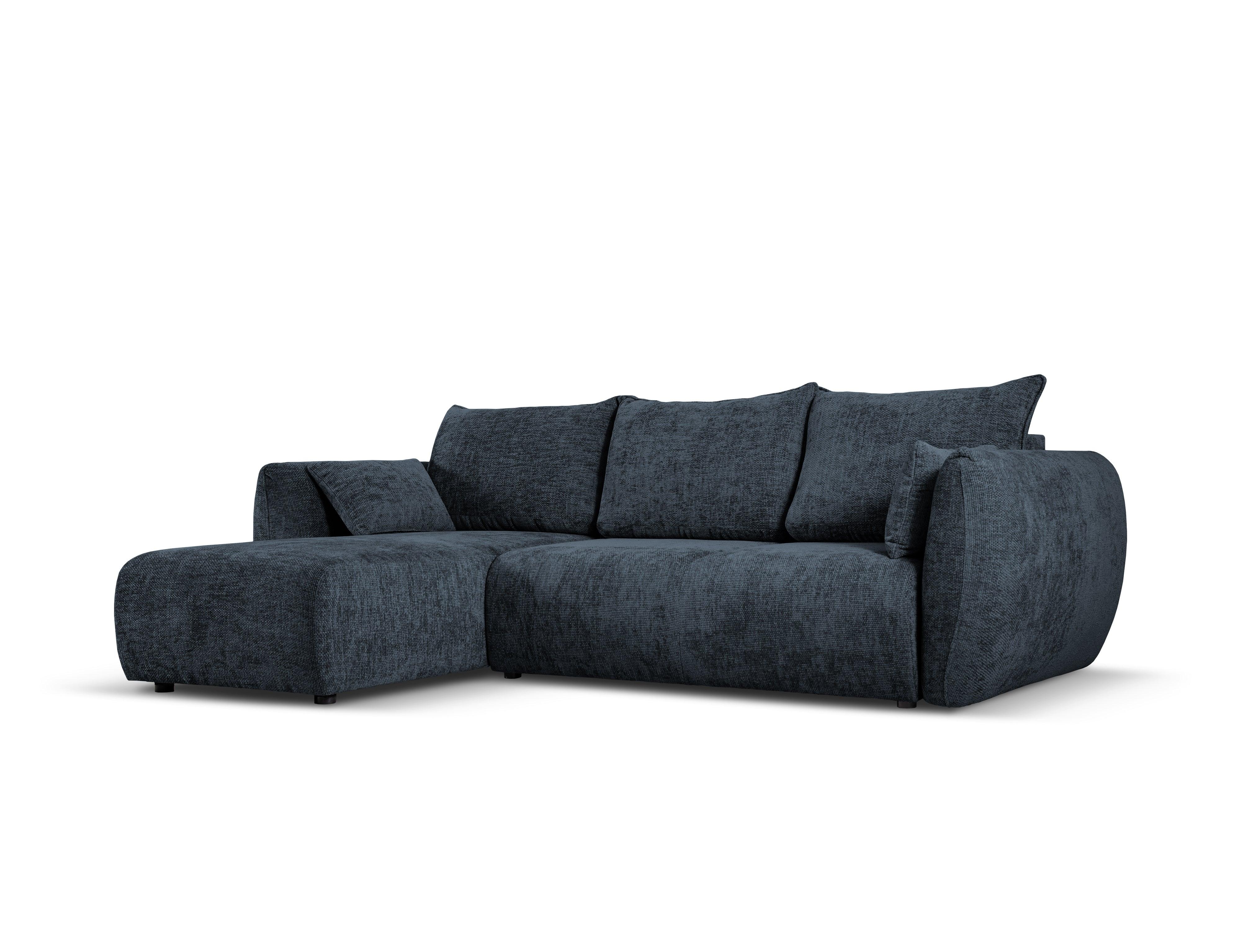 Narożnik lewostronny z funkcją spania MATERA granatowy szenil Cosmopolitan Design Eye on Design