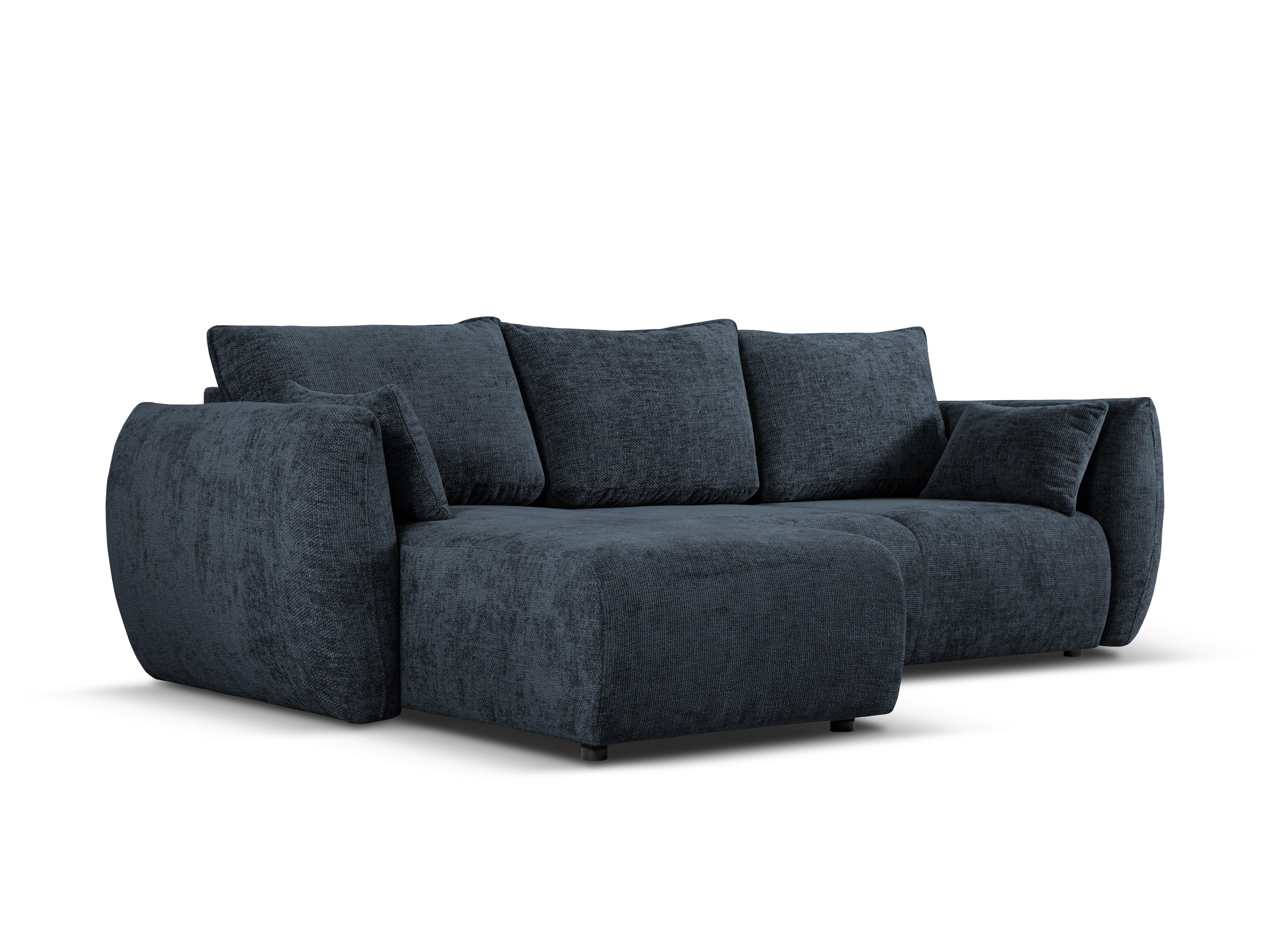 Narożnik lewostronny z funkcją spania MATERA granatowy szenil Cosmopolitan Design Eye on Design