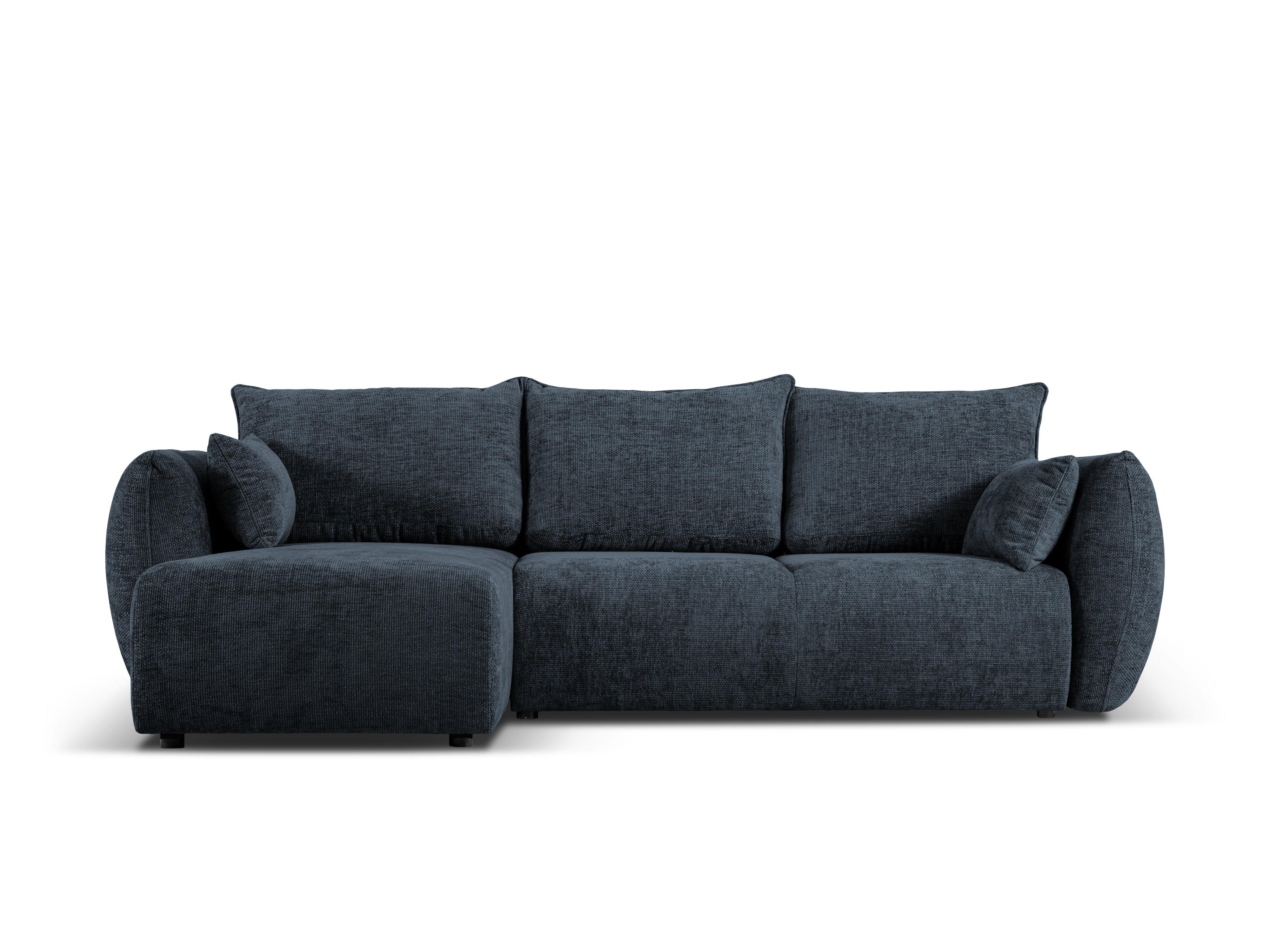 Narożnik lewostronny z funkcją spania MATERA granatowy szenil Cosmopolitan Design Eye on Design