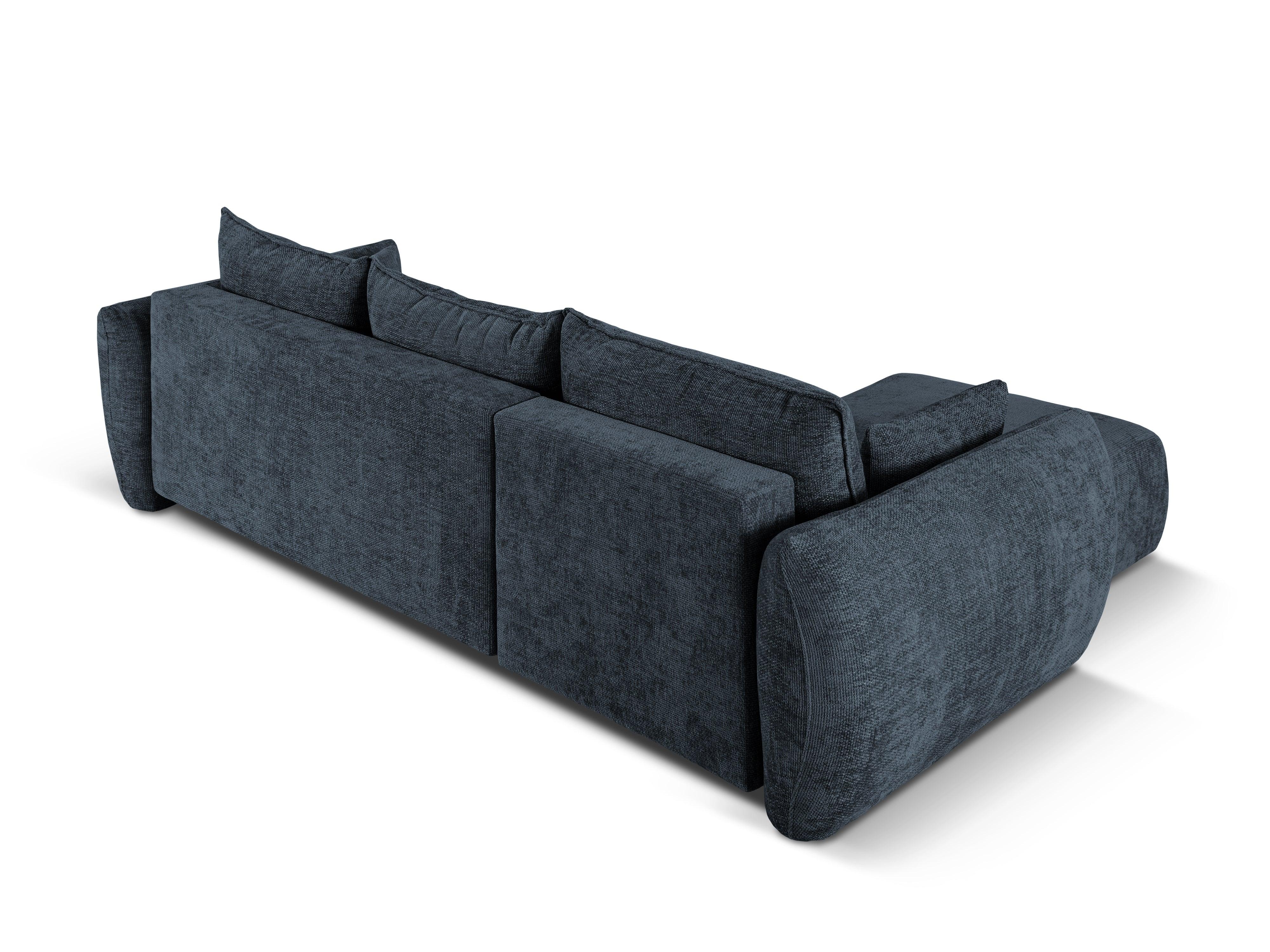 Narożnik lewostronny z funkcją spania MATERA granatowy szenil Cosmopolitan Design Eye on Design