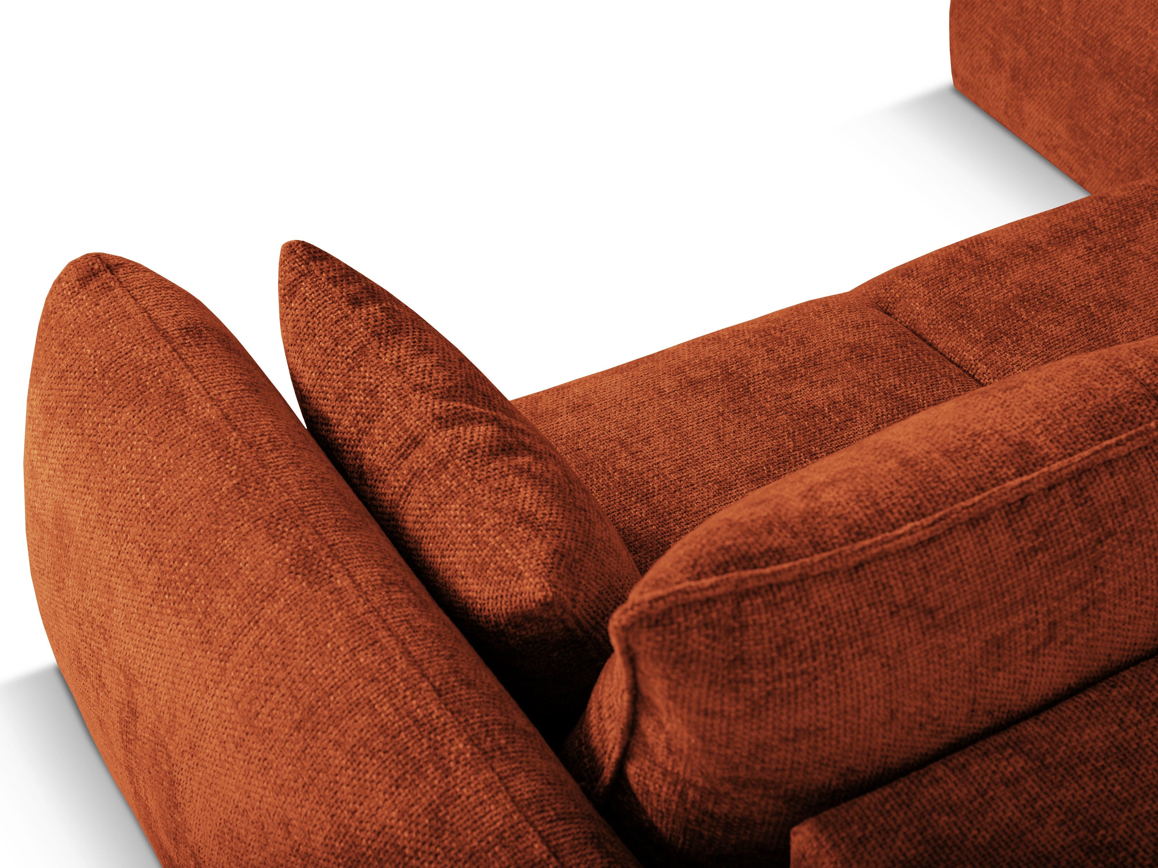 Narożnik lewostronny z funkcją spania MATERA terracotta szenil Cosmopolitan Design Eye on Design