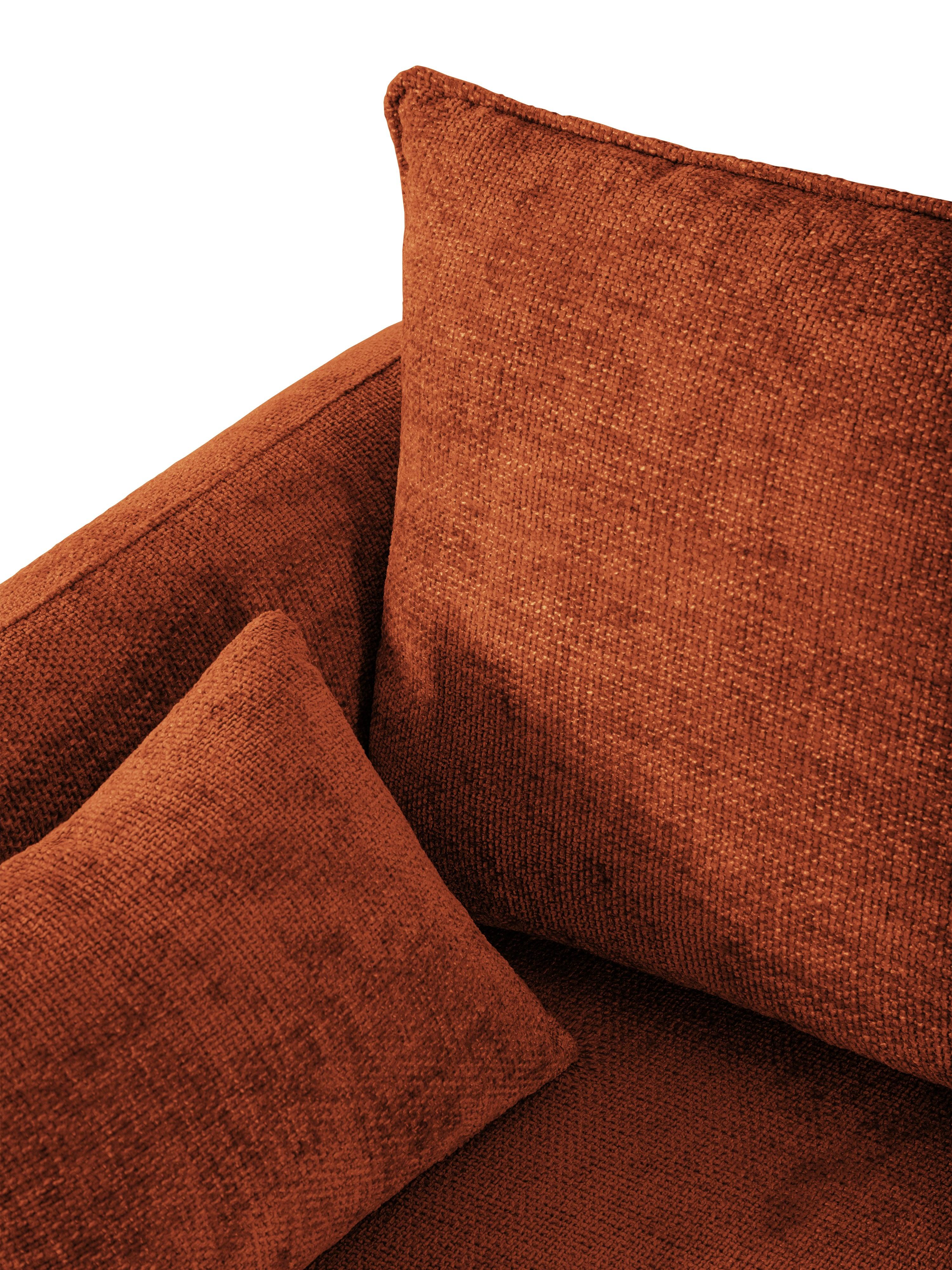 Narożnik lewostronny z funkcją spania MATERA terracotta szenil Cosmopolitan Design Eye on Design