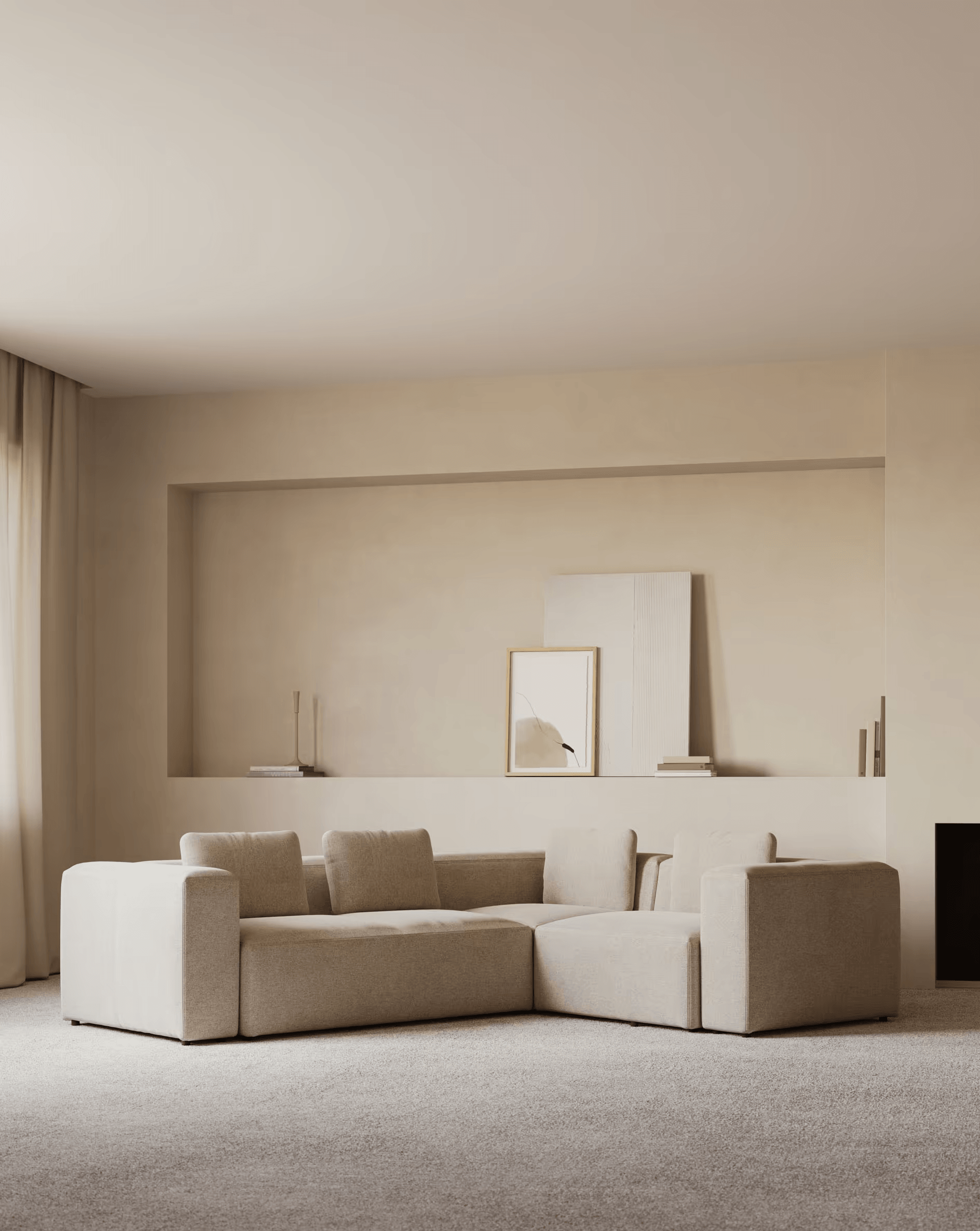 Narożnik modułowy 3-osobowy BLOK beżowy szenil La Forma Eye on Design