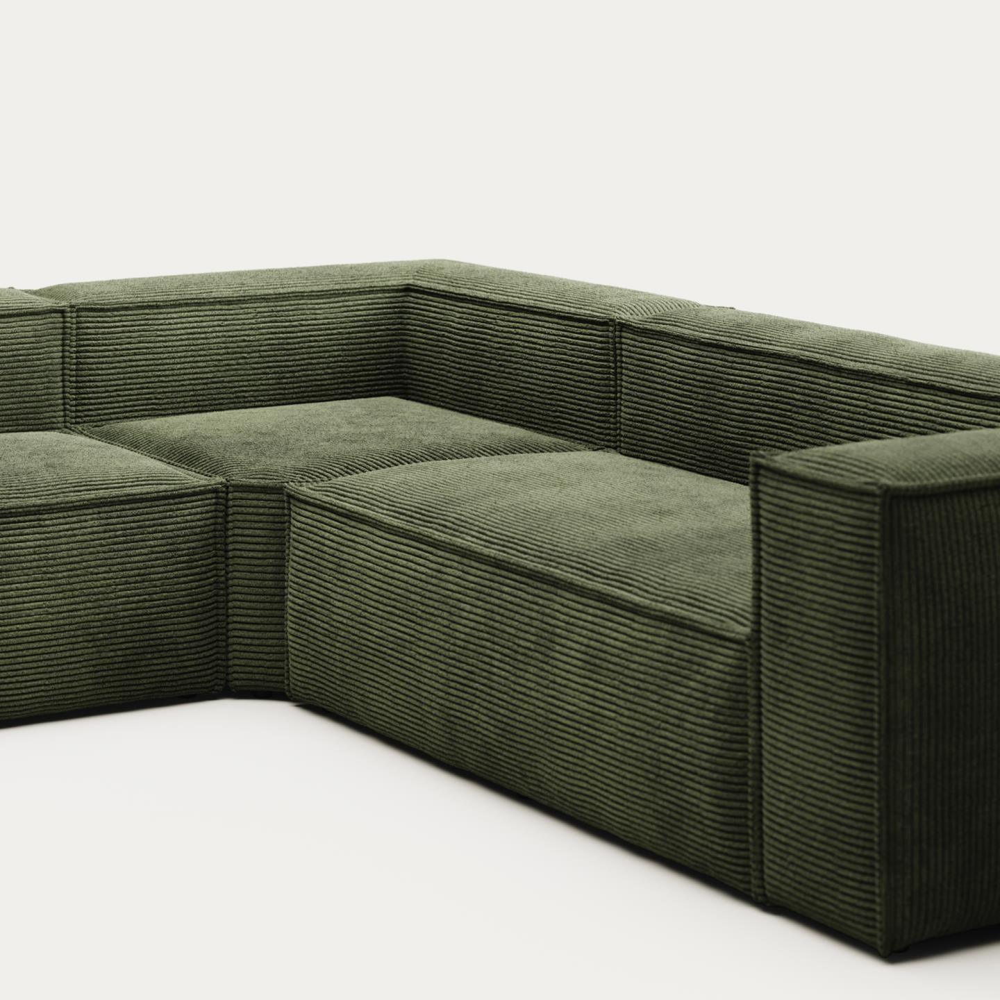 Narożnik modułowy 5-osobowy BLOK zielony sztruks La Forma Eye on Design