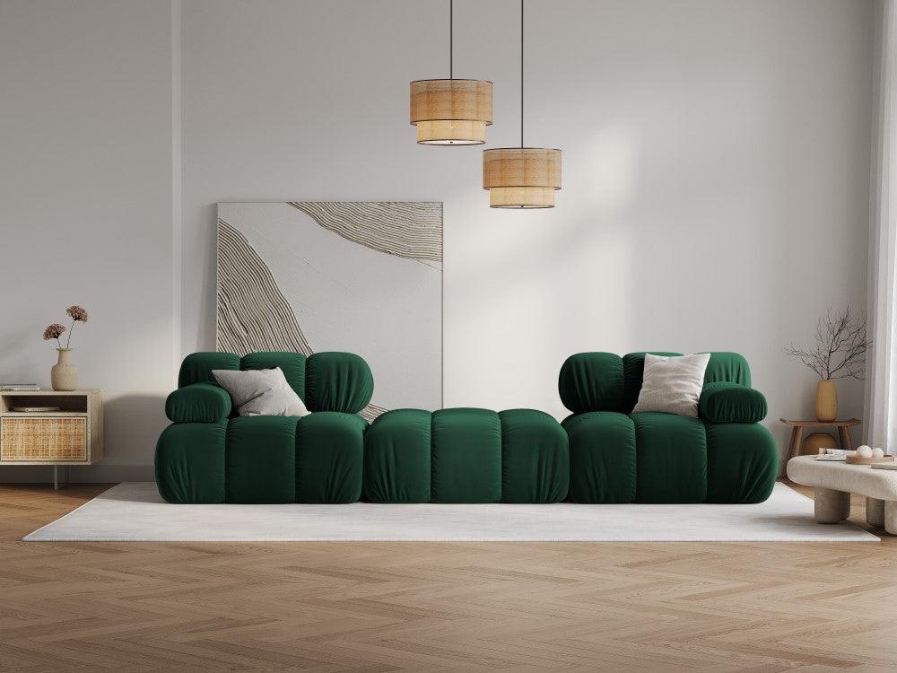 Narożnik modułowy aksamitny 3-osobowy TROPEA butelkowa zieleń Milo Casa Eye on Design