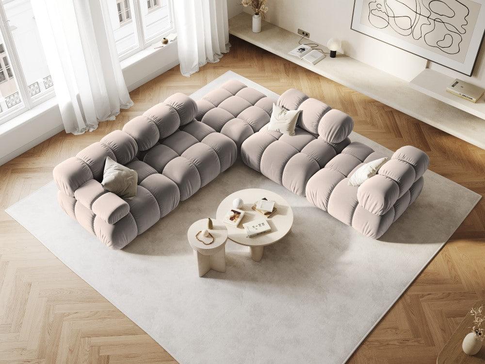 Narożnik modułowy aksamitny 3-osobowy TROPEA cappuccino Milo Casa Eye on Design