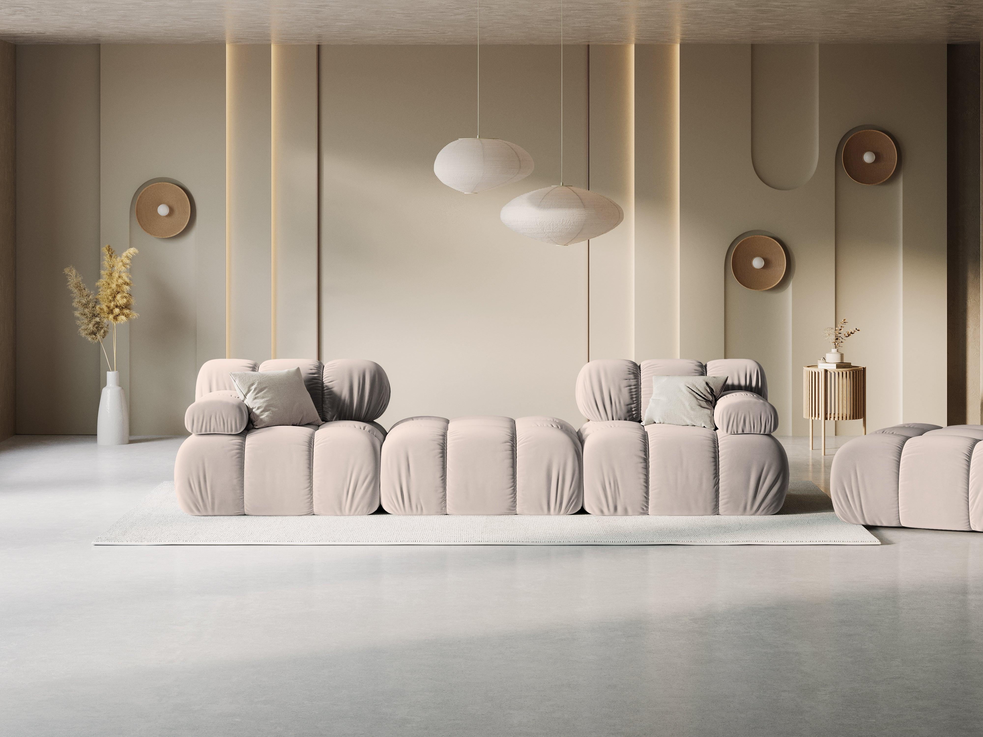 Narożnik modułowy aksamitny 3-osobowy TROPEA cappuccino Milo Casa Eye on Design