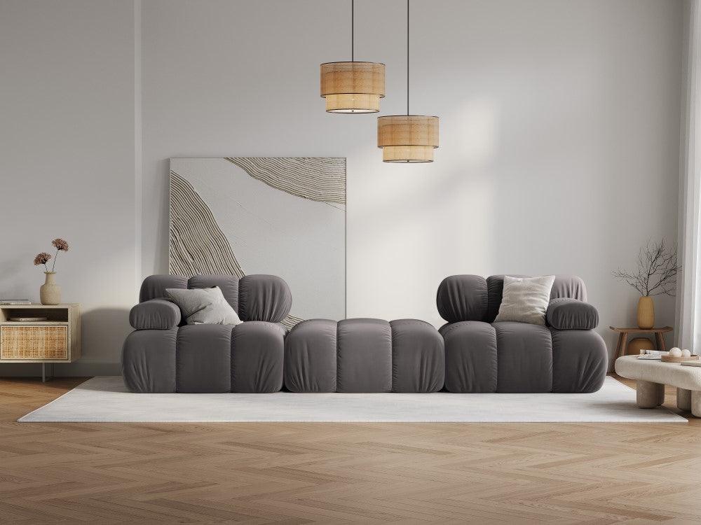 Narożnik modułowy aksamitny 3-osobowy TROPEA ciemnoszary Milo Casa Eye on Design