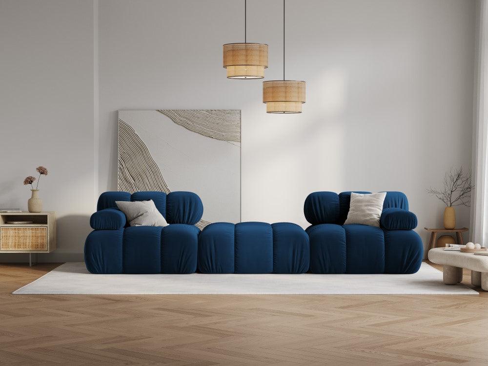 Narożnik modułowy aksamitny 3-osobowy TROPEA granat królewski Milo Casa Eye on Design