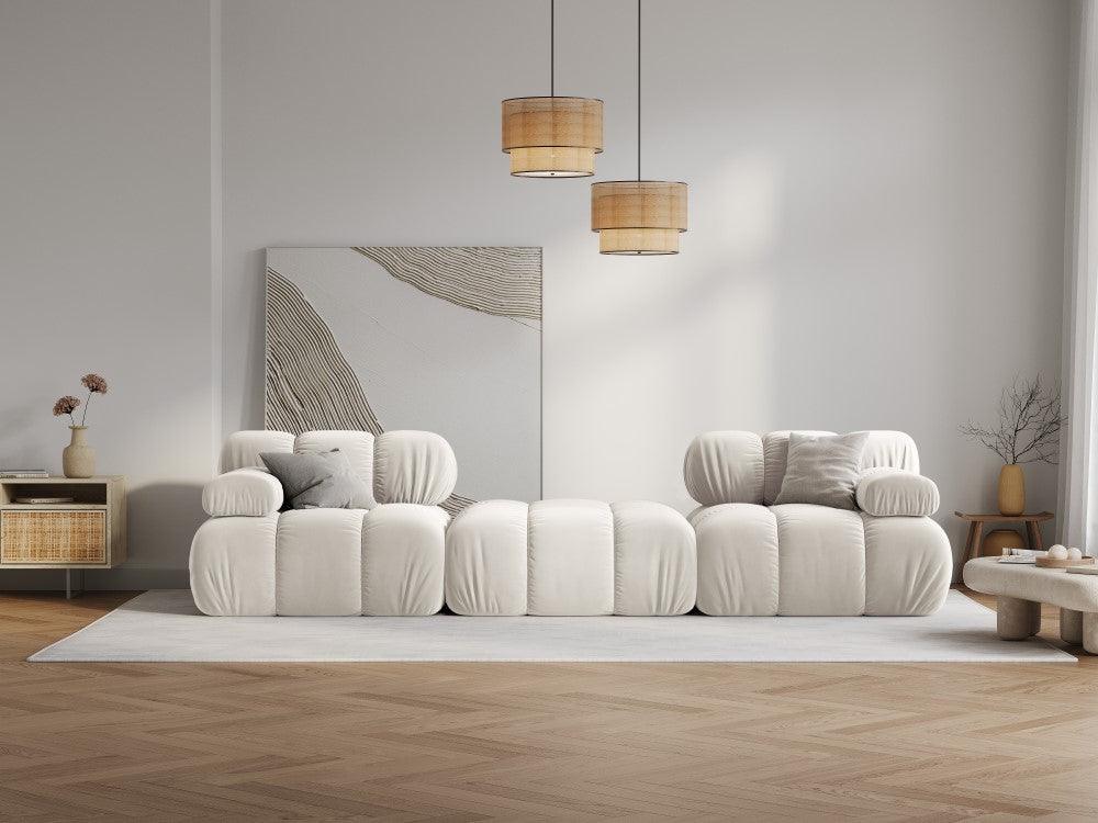 Narożnik modułowy aksamitny 3-osobowy TROPEA jasnobeżowy Milo Casa Eye on Design