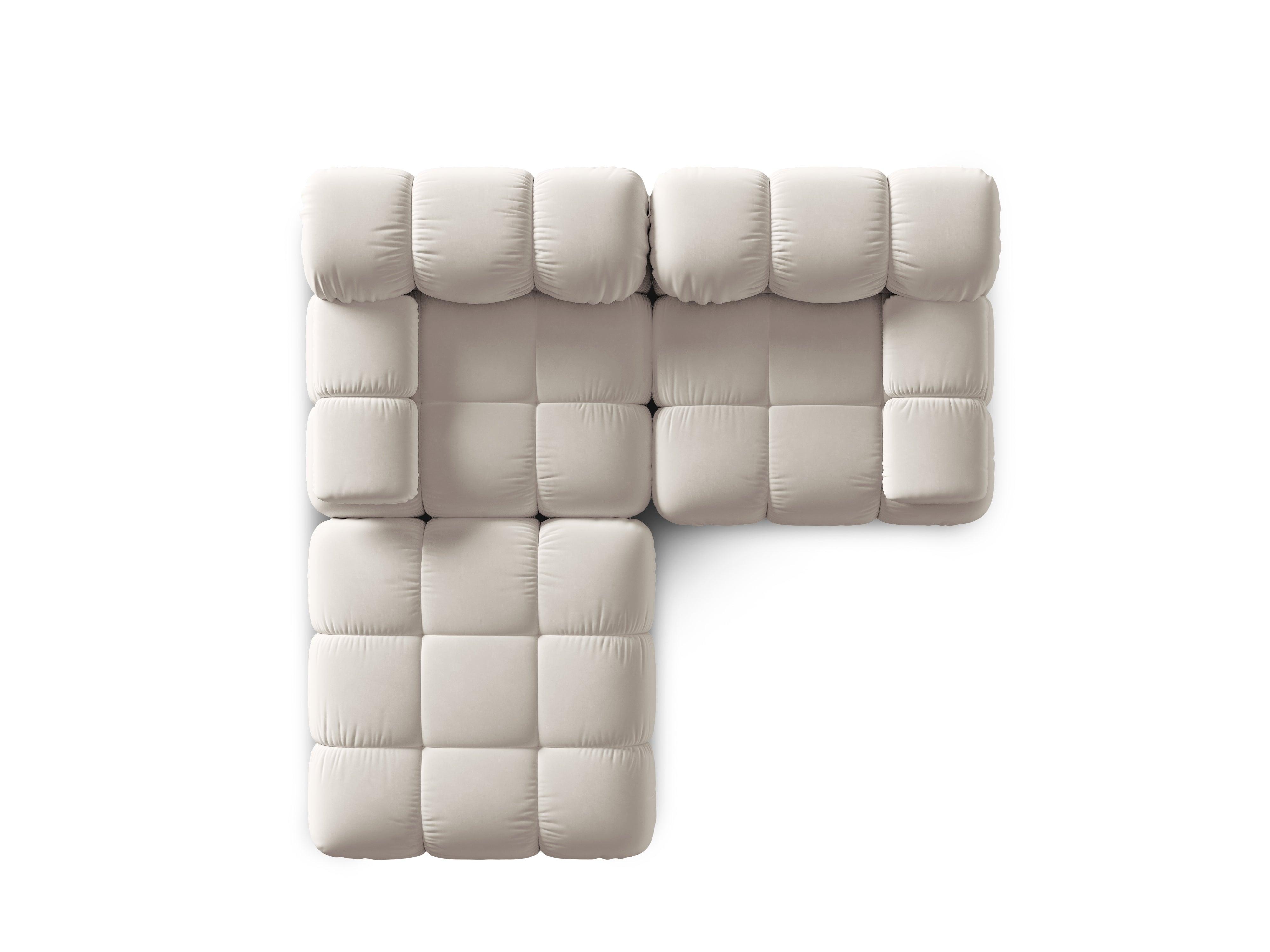 Narożnik modułowy aksamitny 3-osobowy TROPEA jasnobeżowy Milo Casa Eye on Design