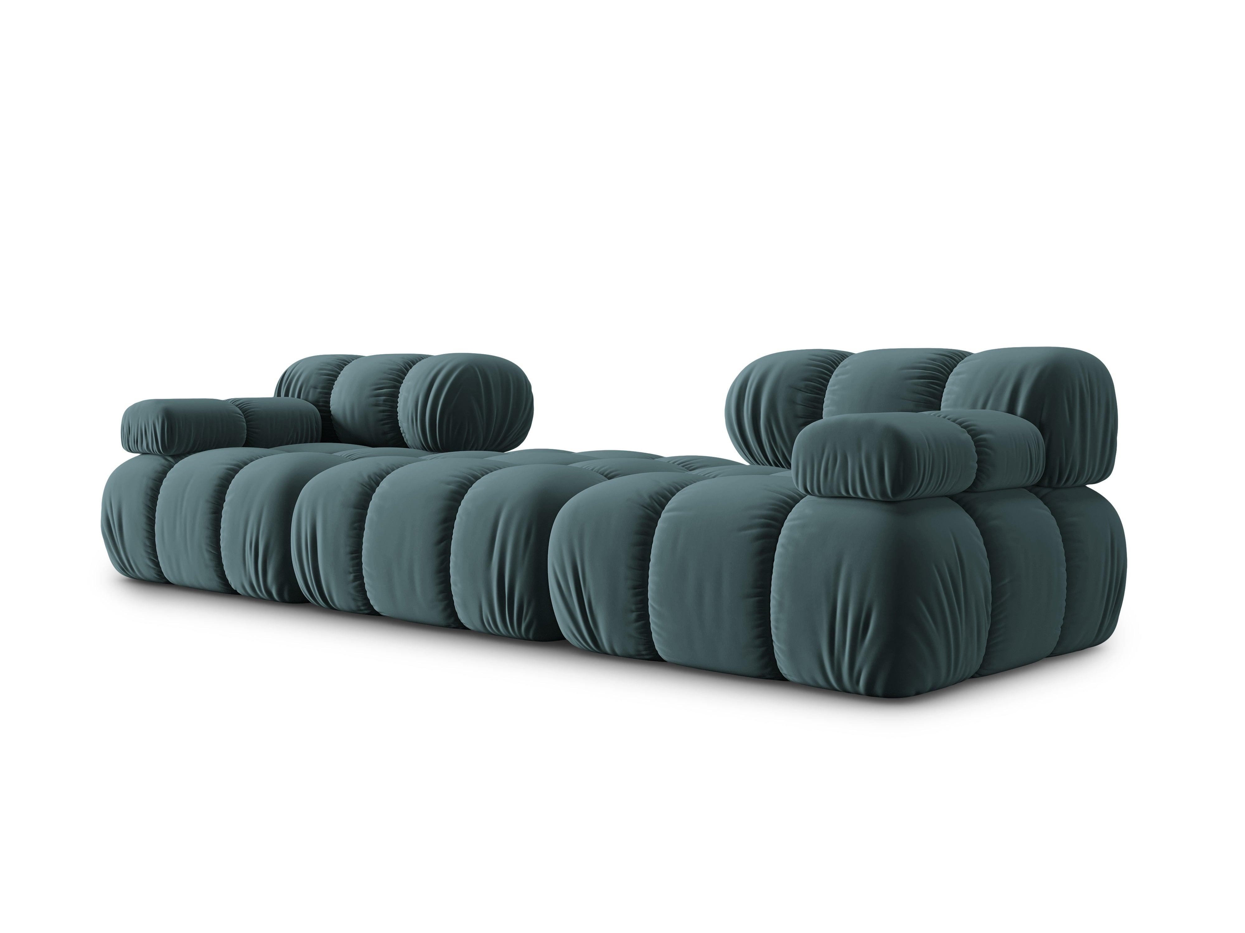 Narożnik modułowy aksamitny 3-osobowy TROPEA petrol Milo Casa Eye on Design