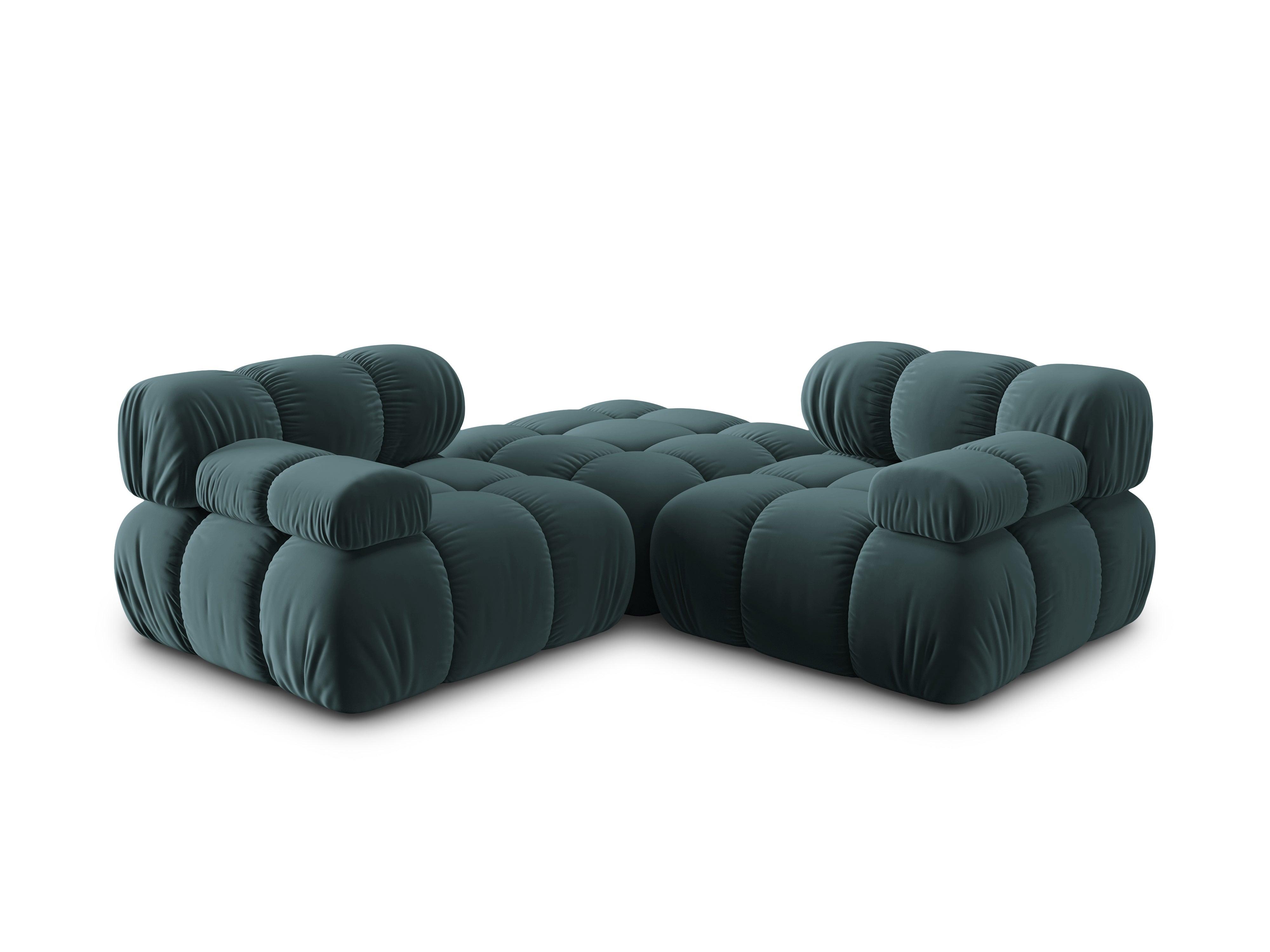 Narożnik modułowy aksamitny 3-osobowy TROPEA petrol Milo Casa Eye on Design