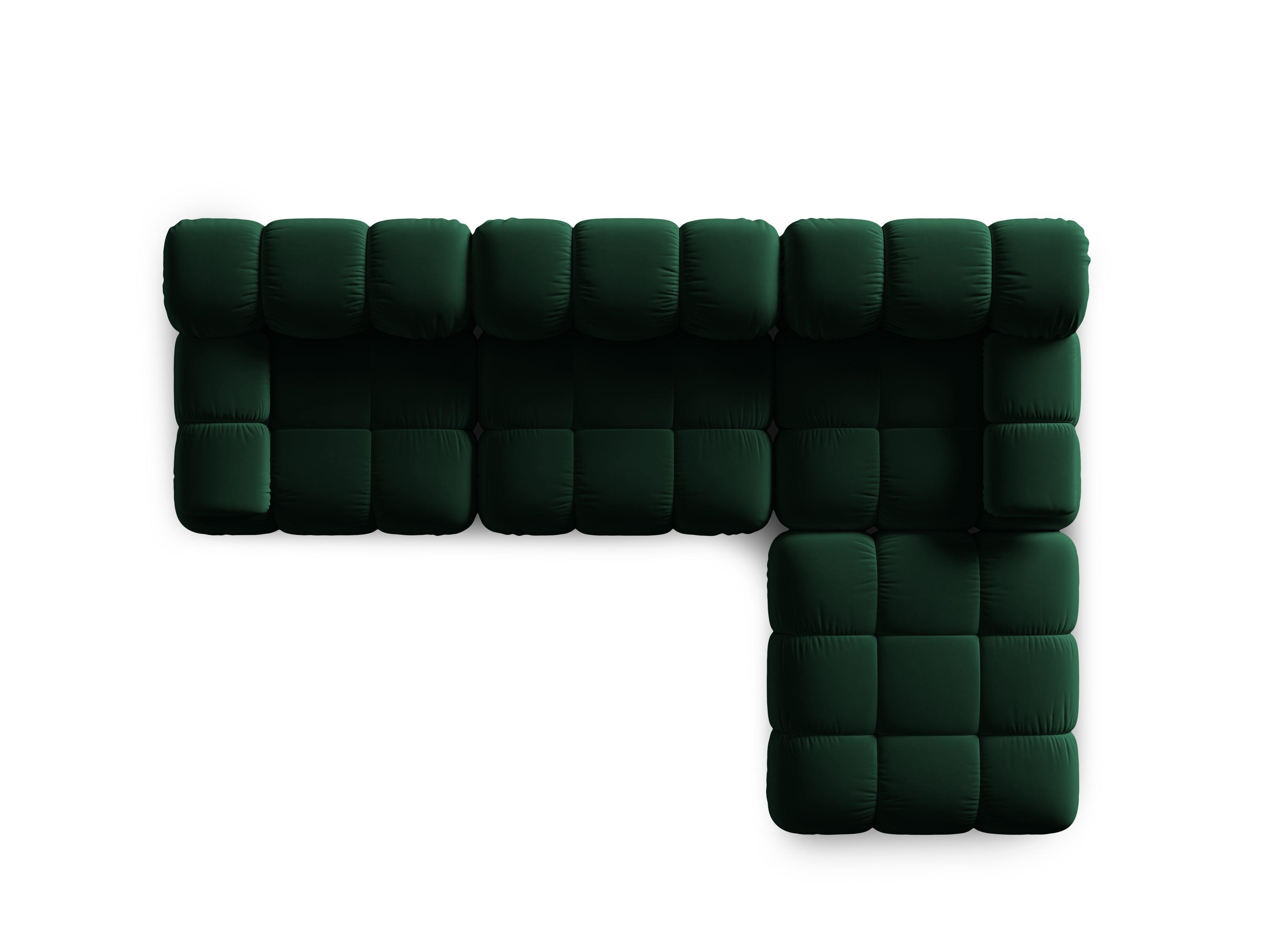 Narożnik modułowy aksamitny 4-osobowy TROPEA butelkowa zieleń Milo Casa Eye on Design