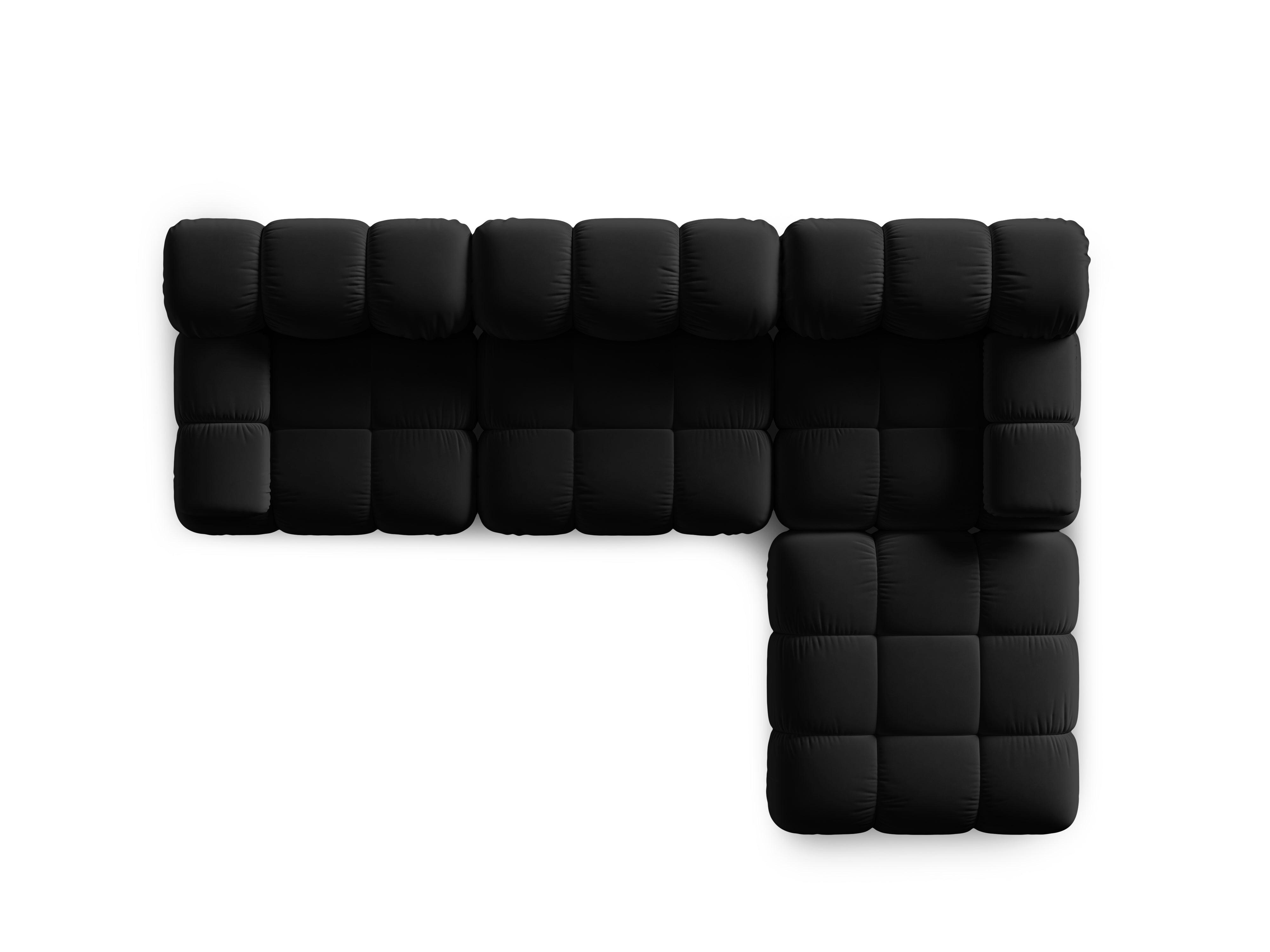 Narożnik modułowy aksamitny 4-osobowy TROPEA czarny Milo Casa Eye on Design