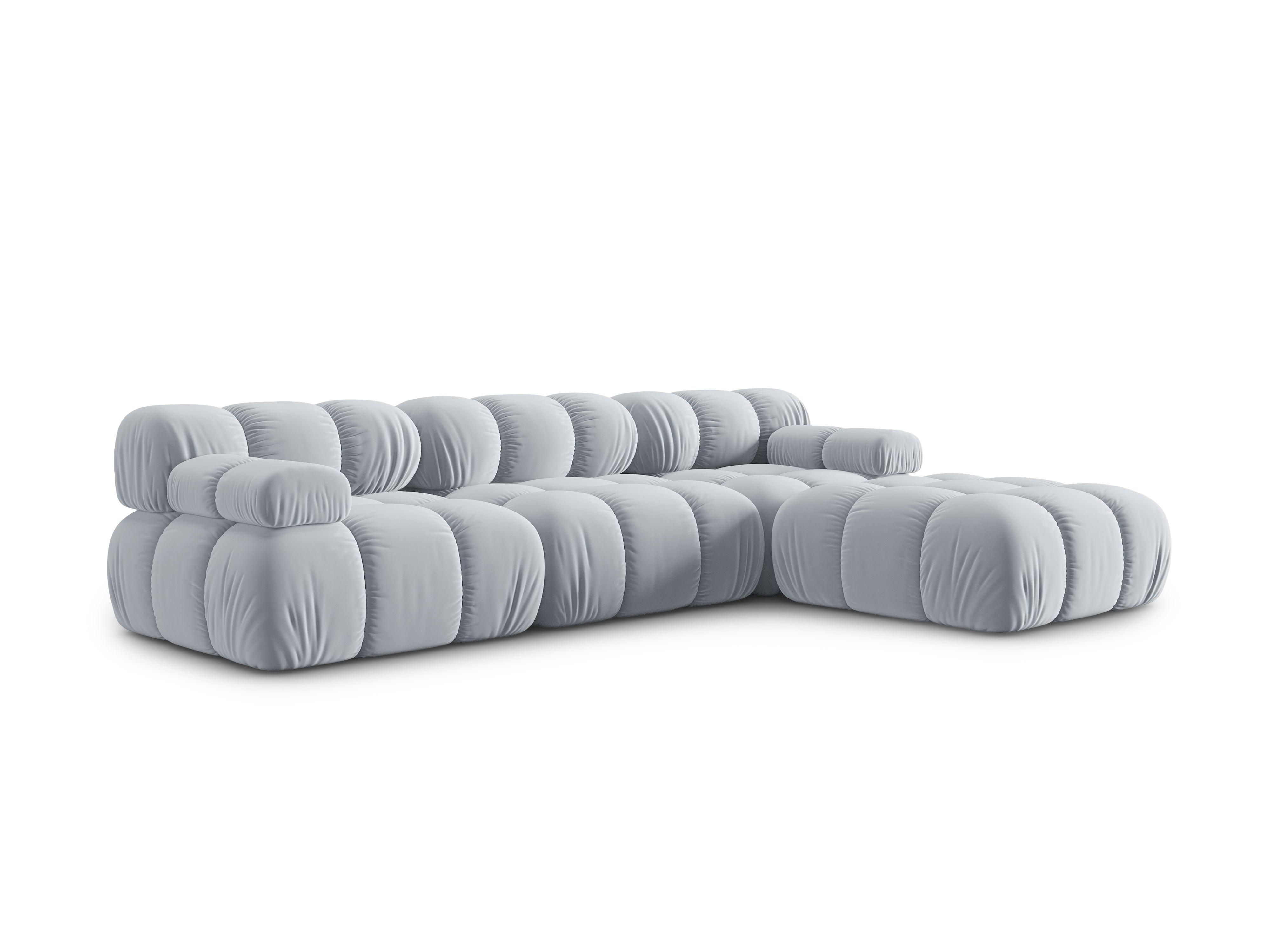 Narożnik modułowy aksamitny 4-osobowy TROPEA jasnoniebieski Milo Casa Eye on Design