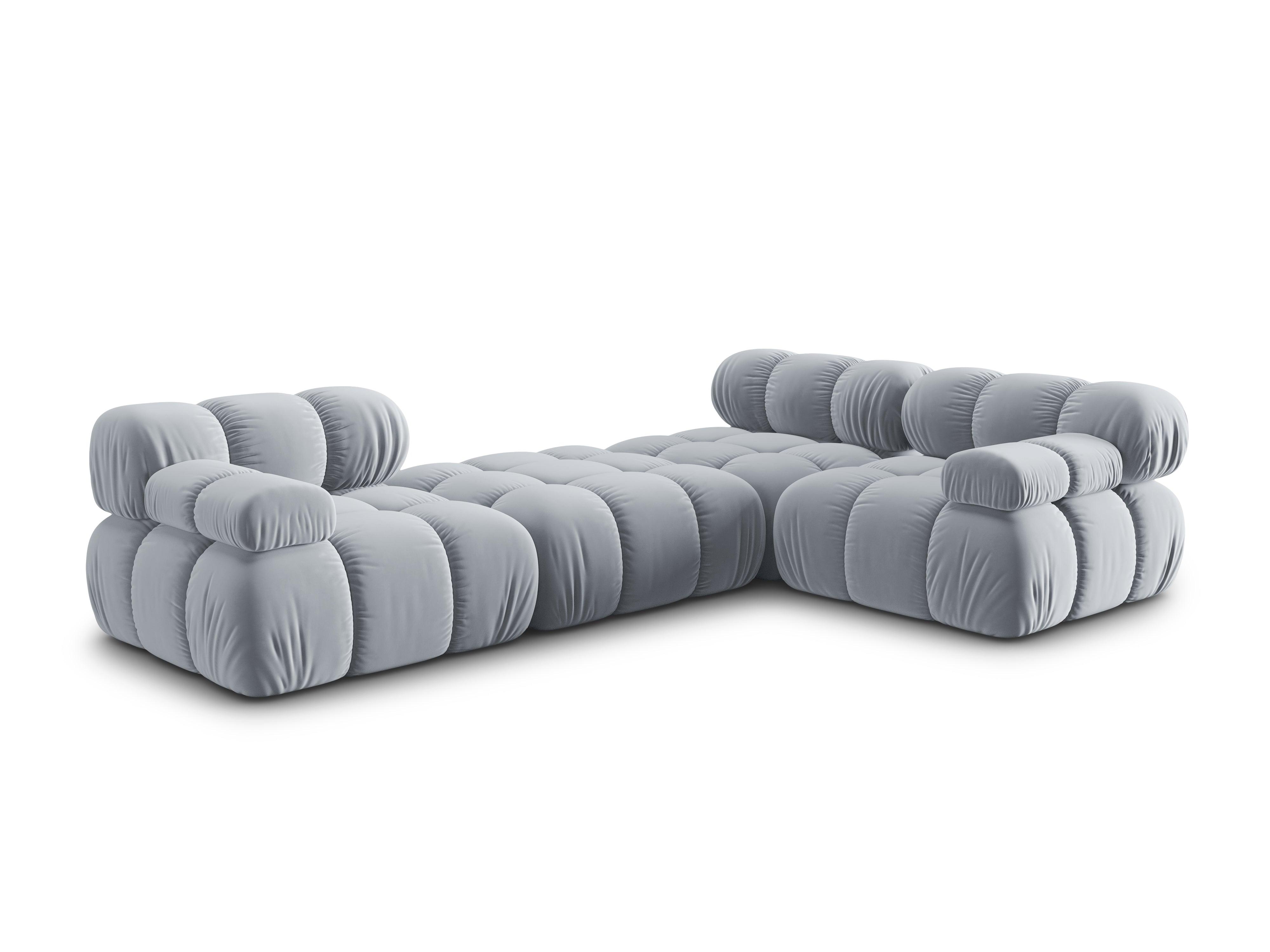 Narożnik modułowy aksamitny 4-osobowy TROPEA jasnoniebieski Milo Casa Eye on Design