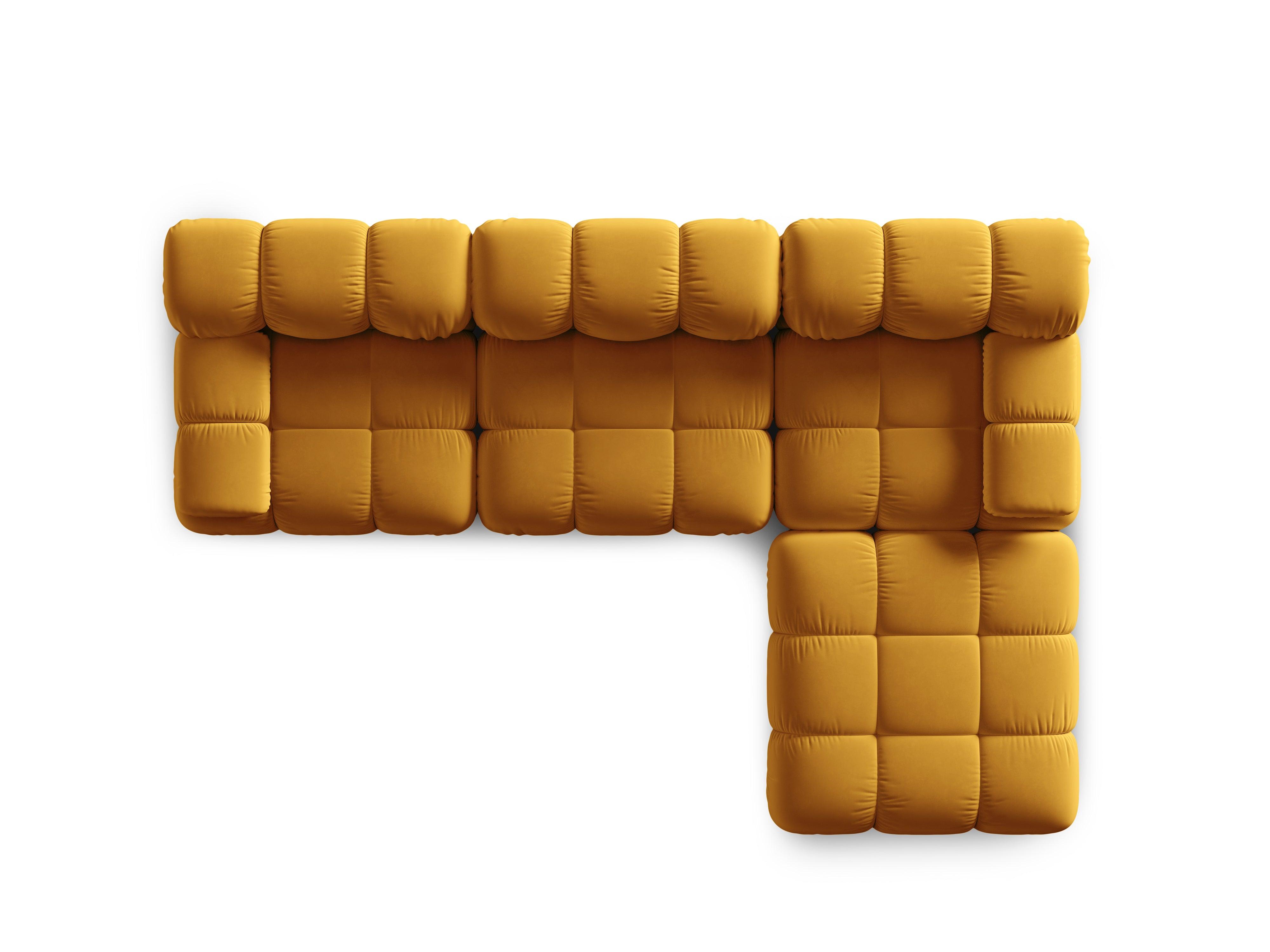 Narożnik modułowy aksamitny 4-osobowy TROPEA musztardowy Milo Casa Eye on Design