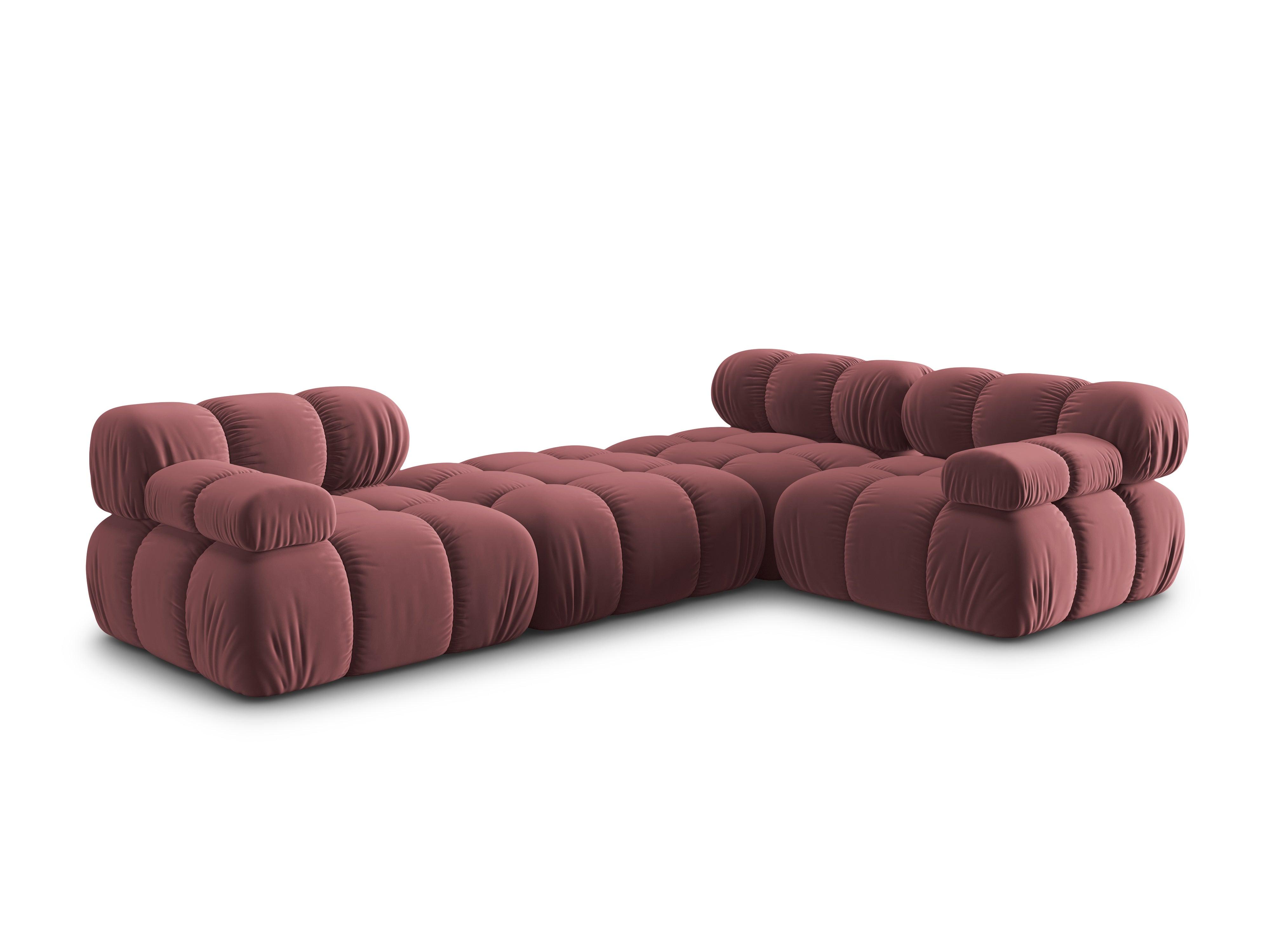 Narożnik modułowy aksamitny 4-osobowy TROPEA różowy Milo Casa Eye on Design