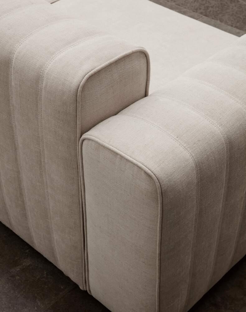 Narożnik modułowy lewostronny RIFF len beżowy NORR11 Eye on Design