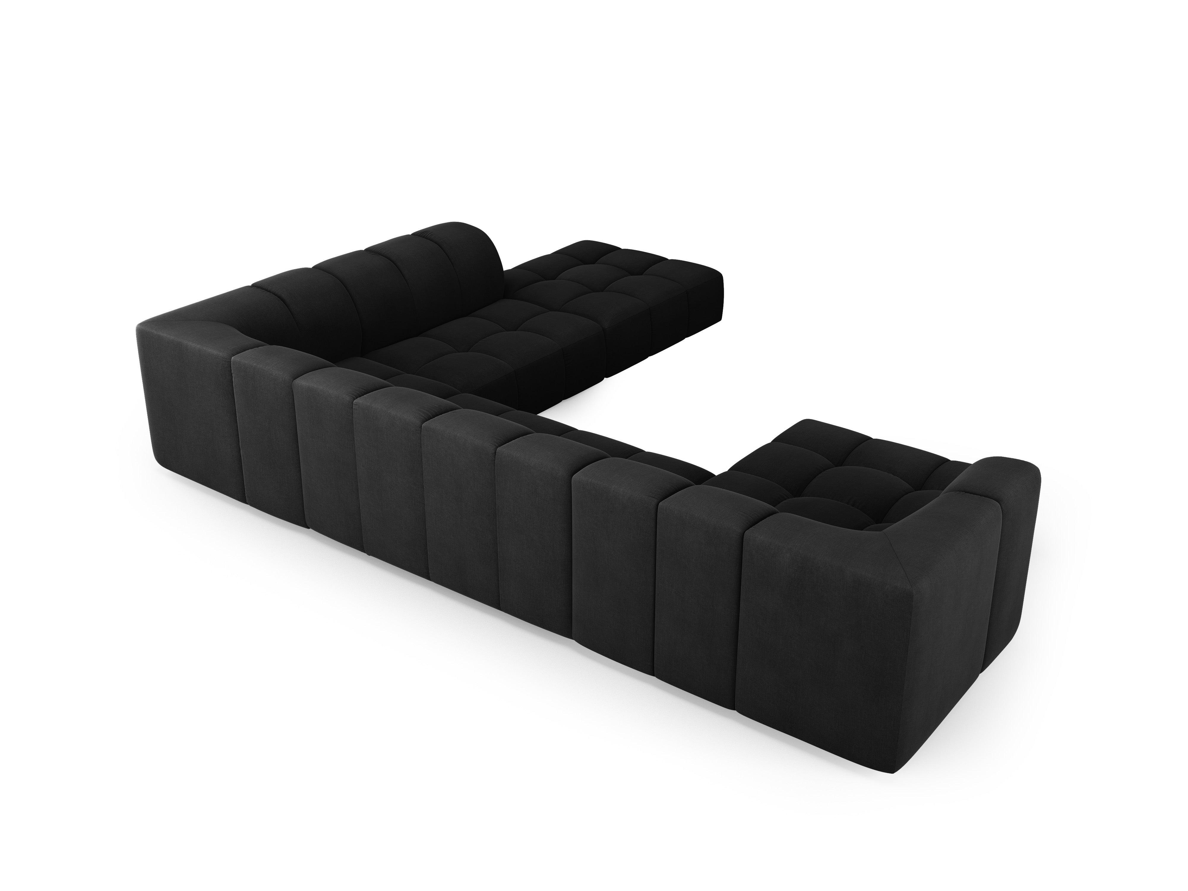 Narożnik panoramiczny prawostronny FRANCESCA czarny szenil Milo Casa Eye on Design