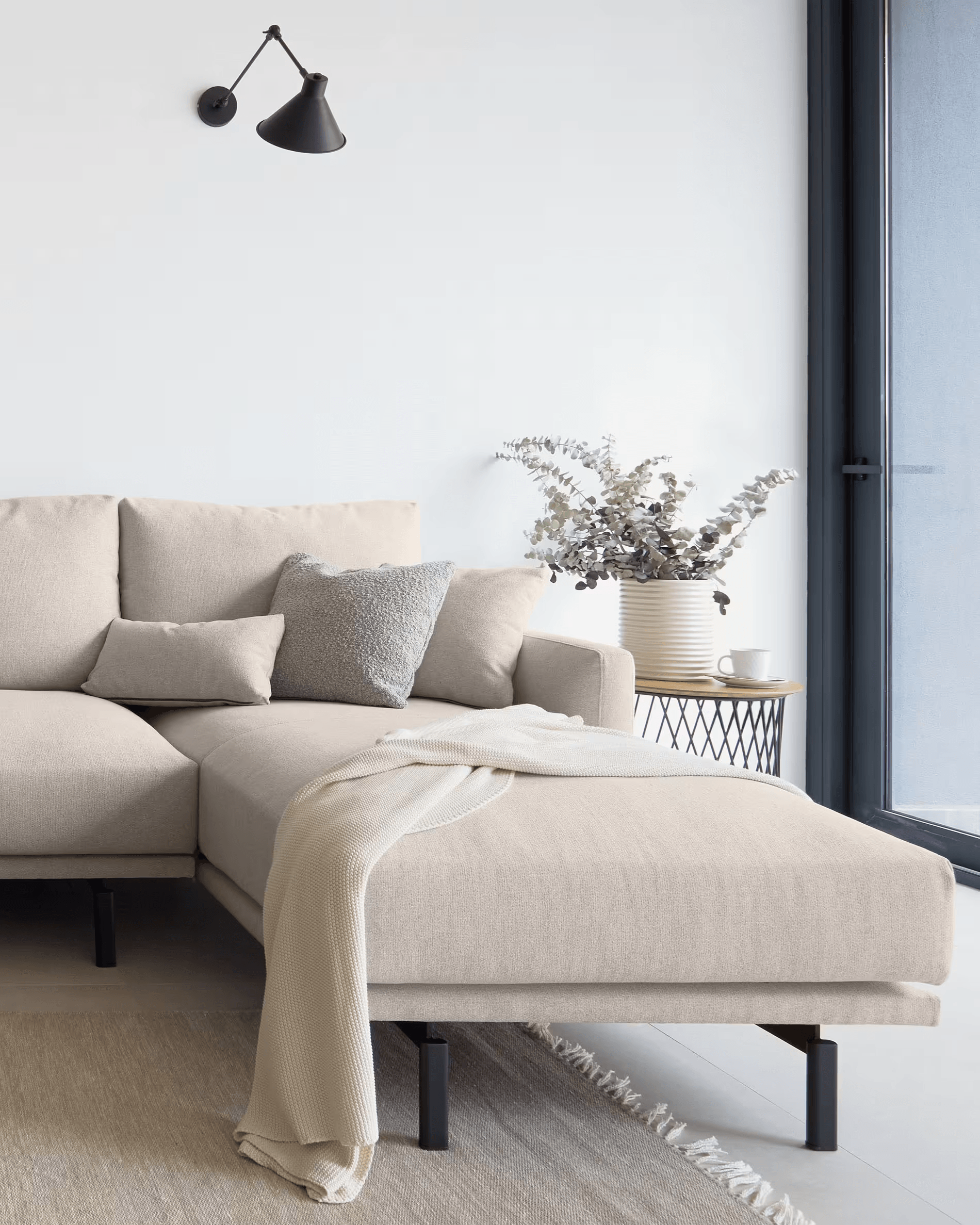 Narożnik prawostronny 3,5-osobowy GALENE beżowy – Kave Home