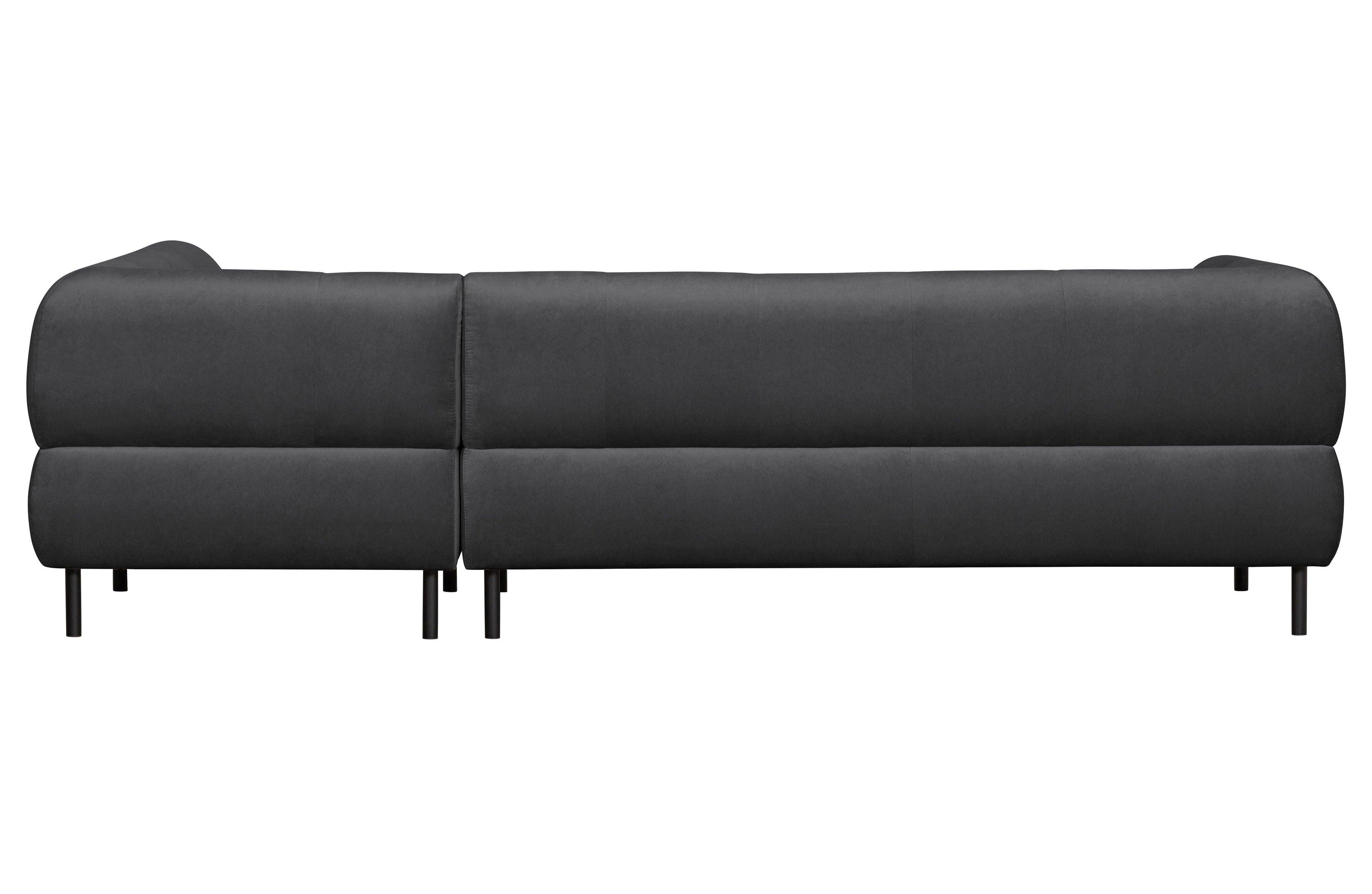 Narożnik prawostronny aksamitny LLOYD ciemnoszary Woood Exclusive Eye on Design