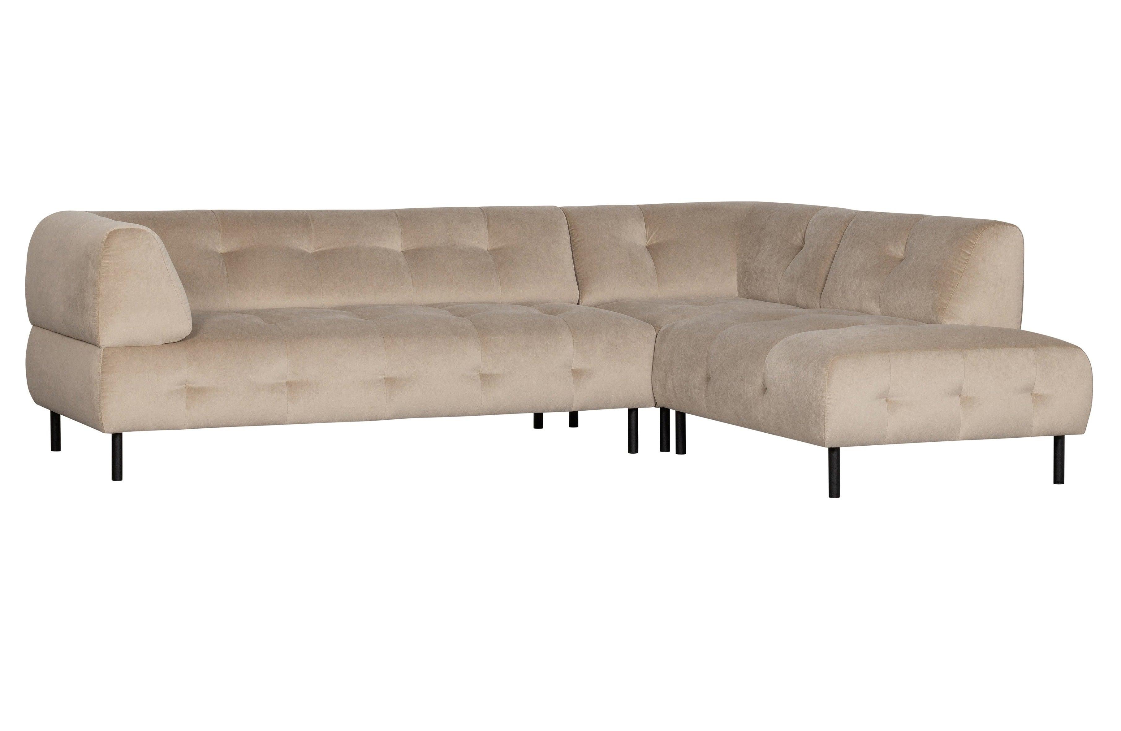 Narożnik prawostronny aksamitny LLOYD piaskowy Woood Exclusive Eye on Design