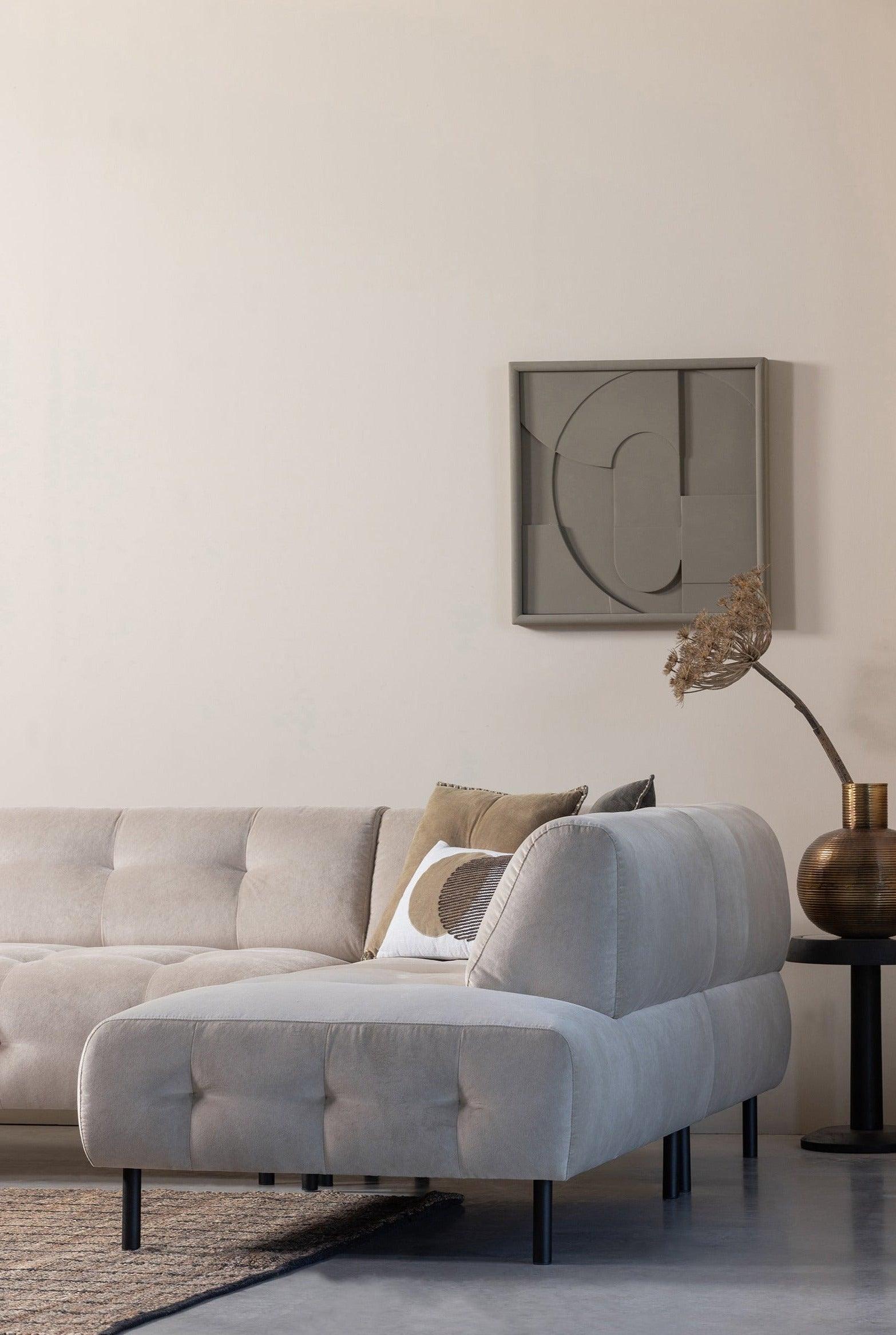 Narożnik prawostronny aksamitny LLOYD piaskowy Woood Exclusive Eye on Design